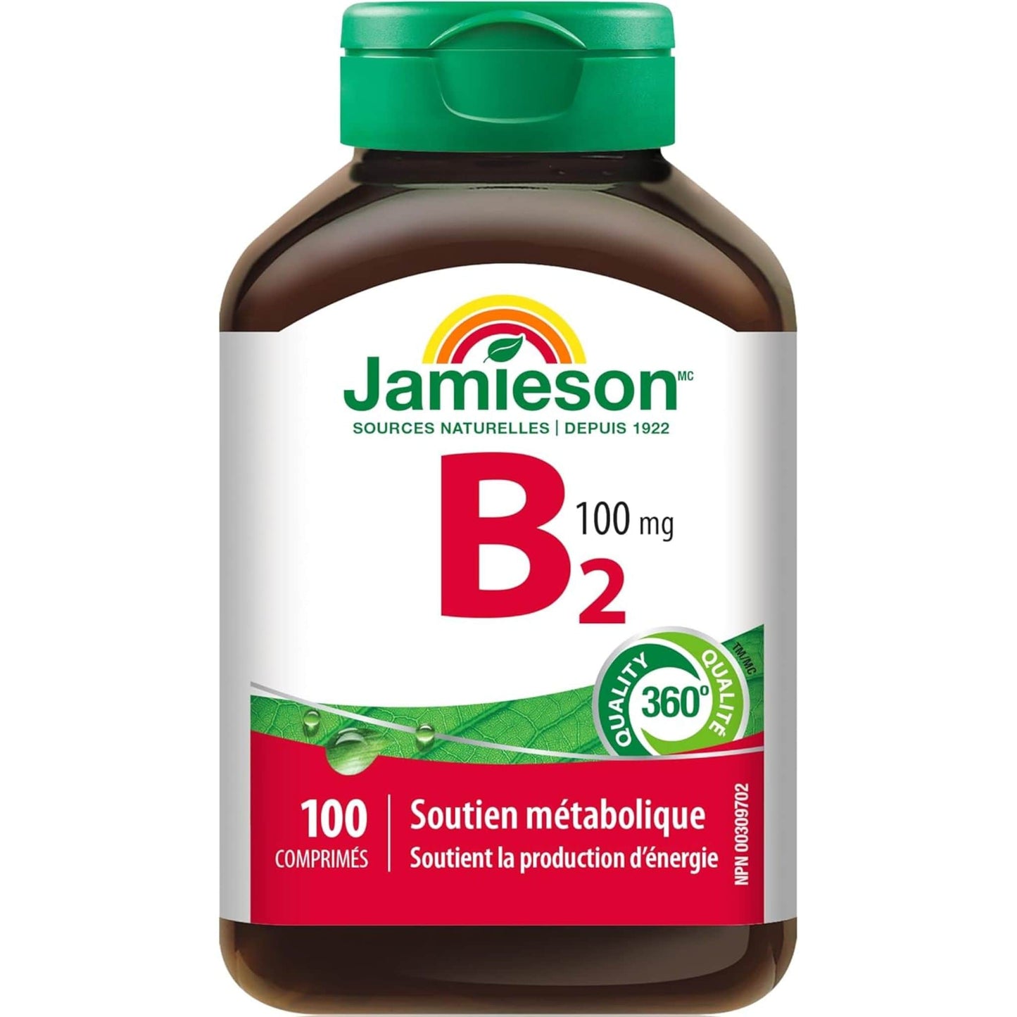 100 Tablets | Jamieson Vitamin B2 100mg, Riboflavin