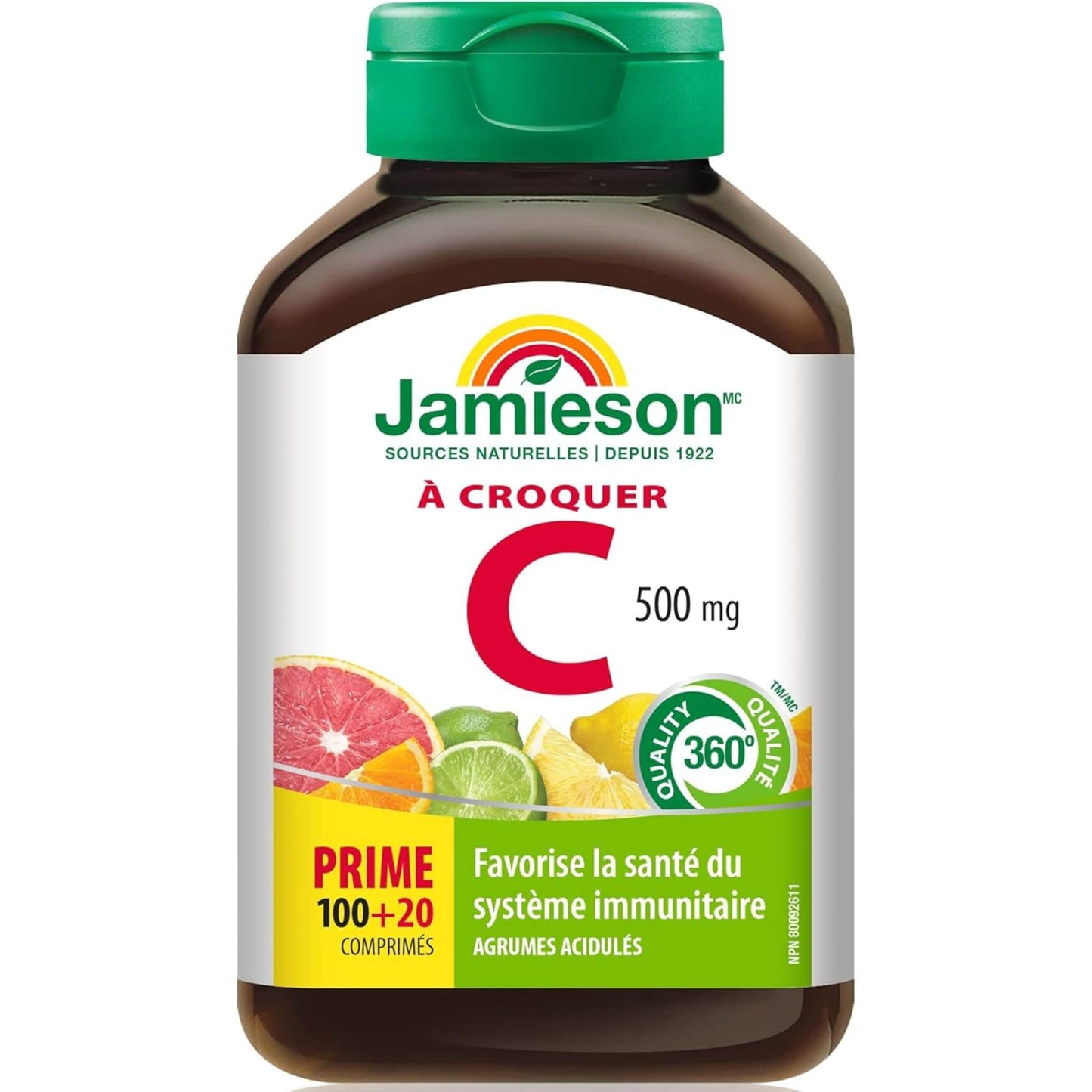 Citrus Fruit, 120 Chewable Tablets | Jamieson Vitamin C 500mg Chewable 