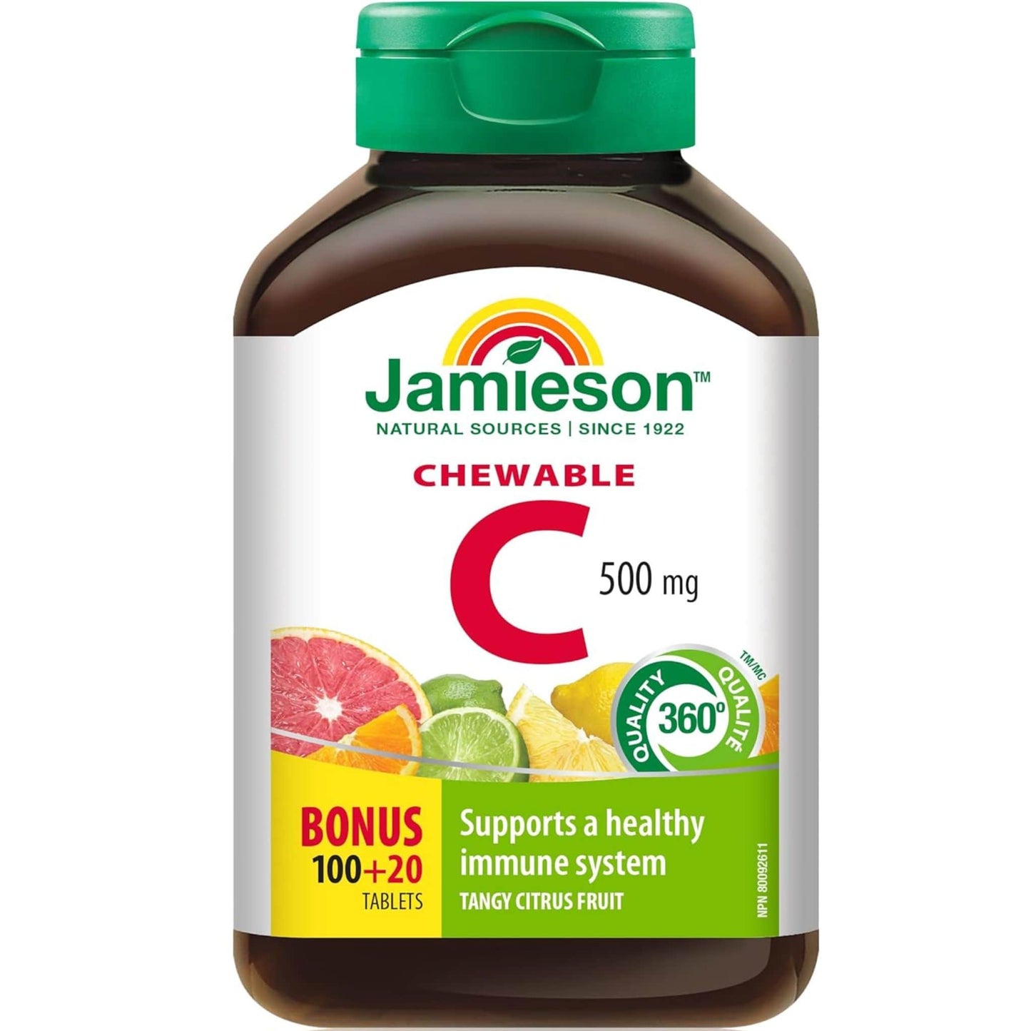 Citrus Fruit, 120 Chewable Tablets | Jamieson Vitamin C 500mg Chewable 