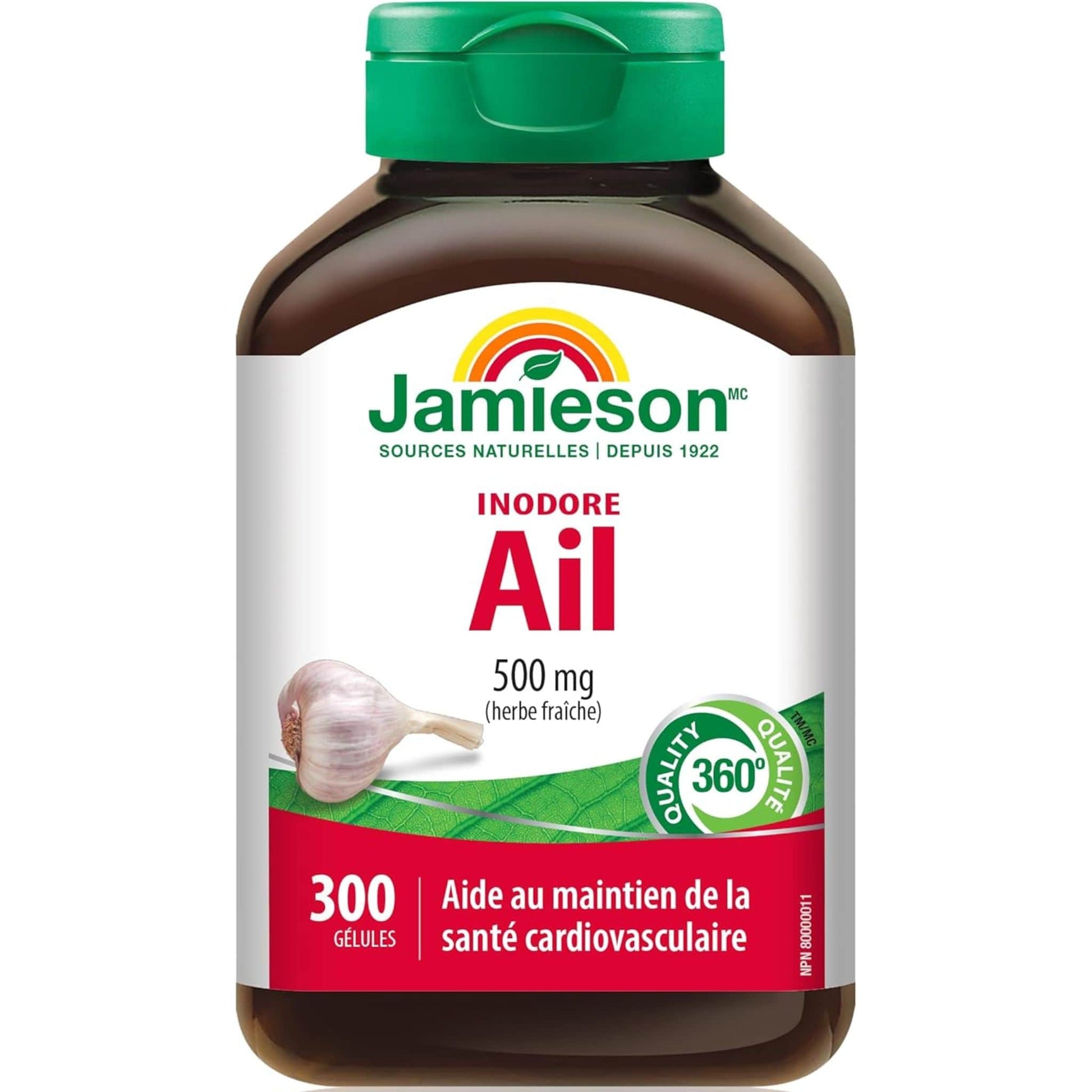 300 Softgels | Jamieson Odourless Garlic 500 mg