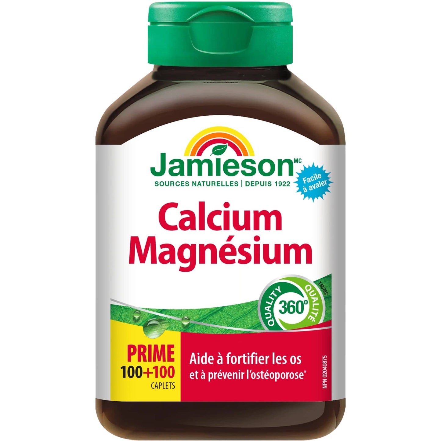 Bonus, 100+100 Caplets | Jamieson Calcium Magnesium, Easy to Swallow