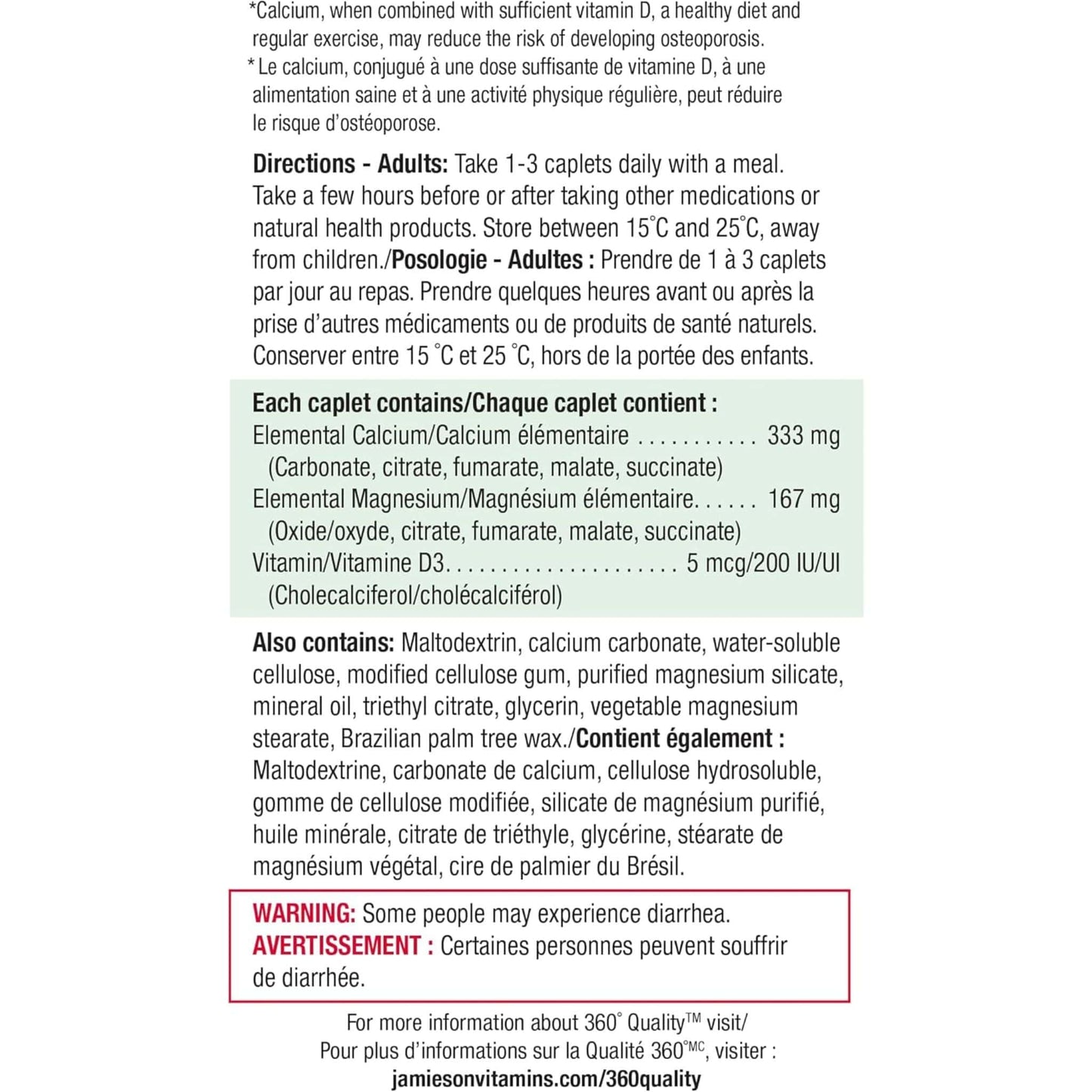 Bonus, 100+100 Caplets | Jamieson Calcium Magnesium + Vitamin D3