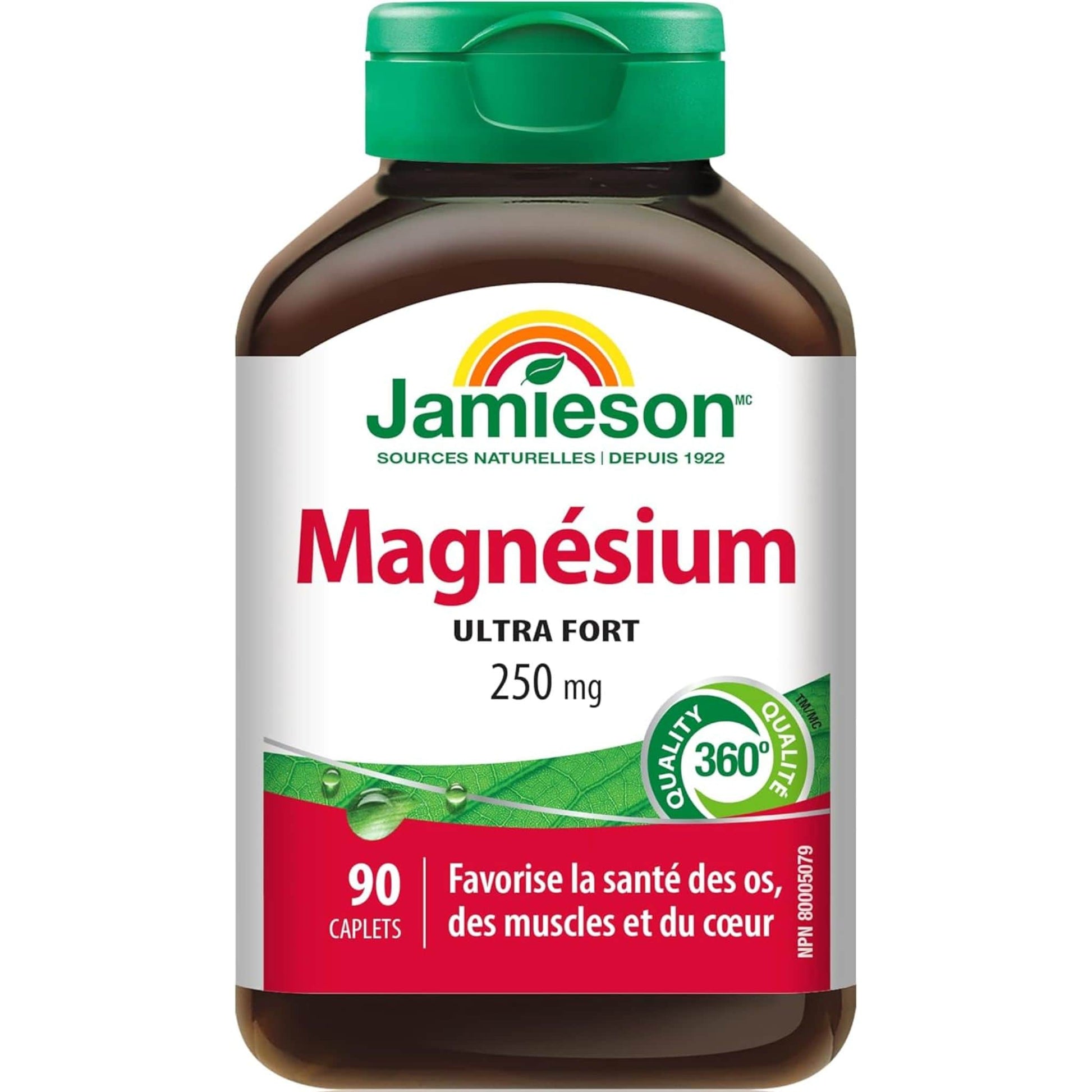 90 Caplets | Jamieson Magnesium 250 mg Ultra Strength