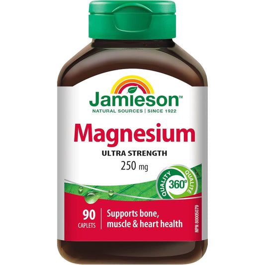 90 Caplets | Jamieson Magnesium 250 mg Ultra Strength