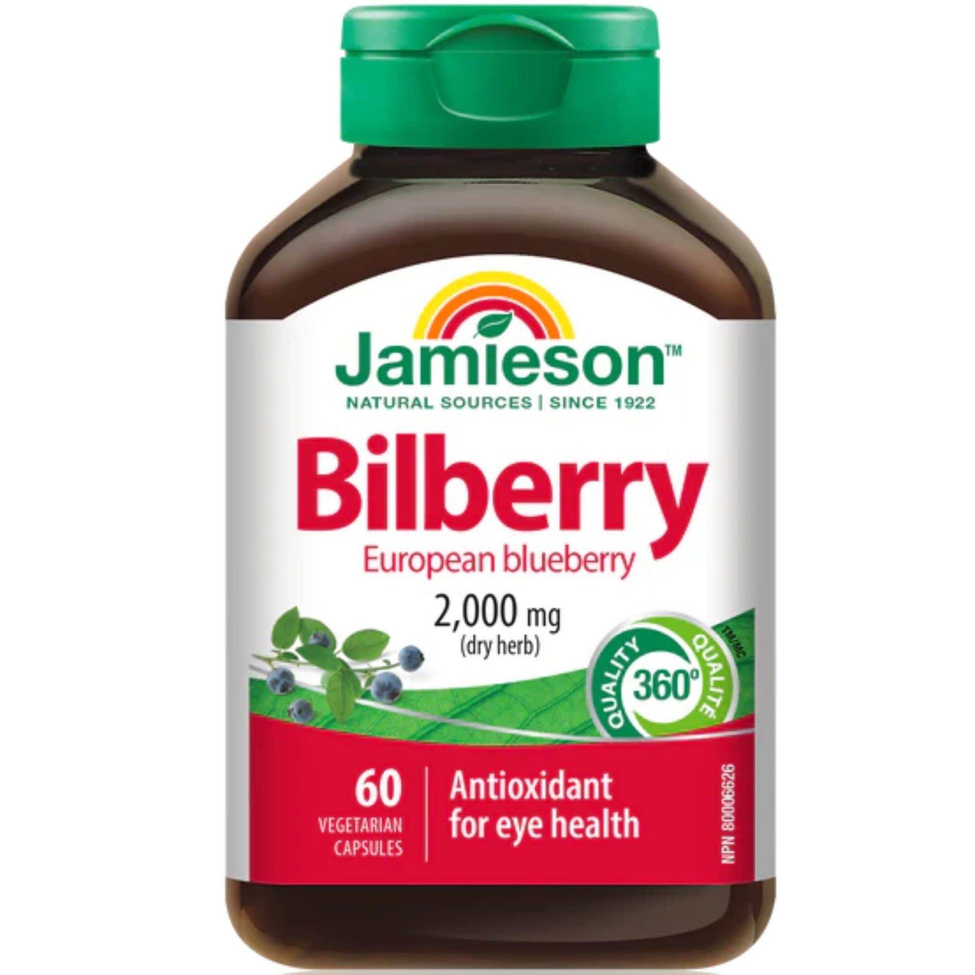 60 Capsules | Jamieson Billberry 2,000 mg