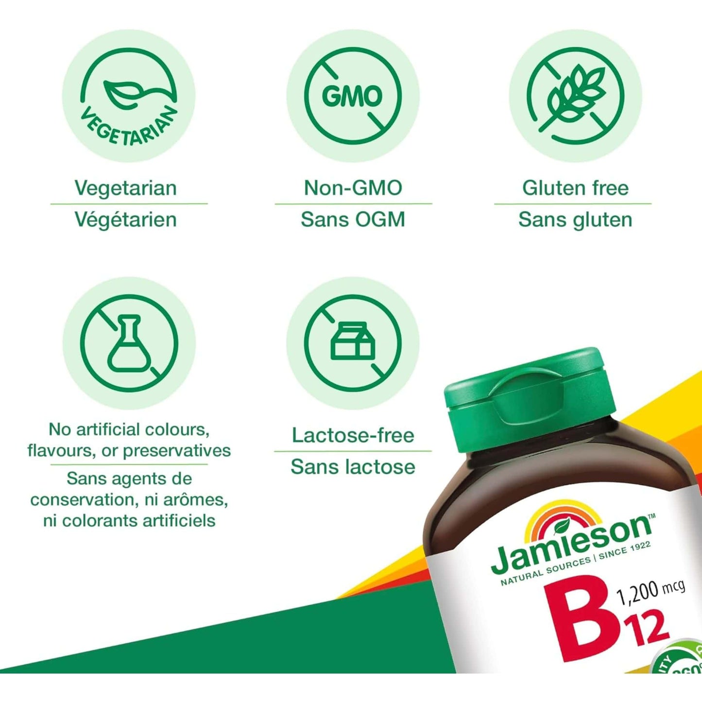 Bonus, 60+20 Tablets | Jamieson Vitamin B12 1,200 mcg, Timed Release