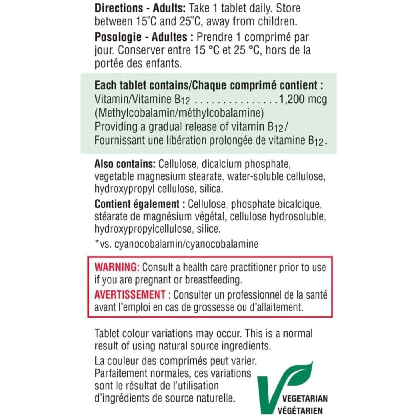 Bonus, 60+20 Tablets | Jamieson Vitamin B12 1,200 mcg, Timed Release