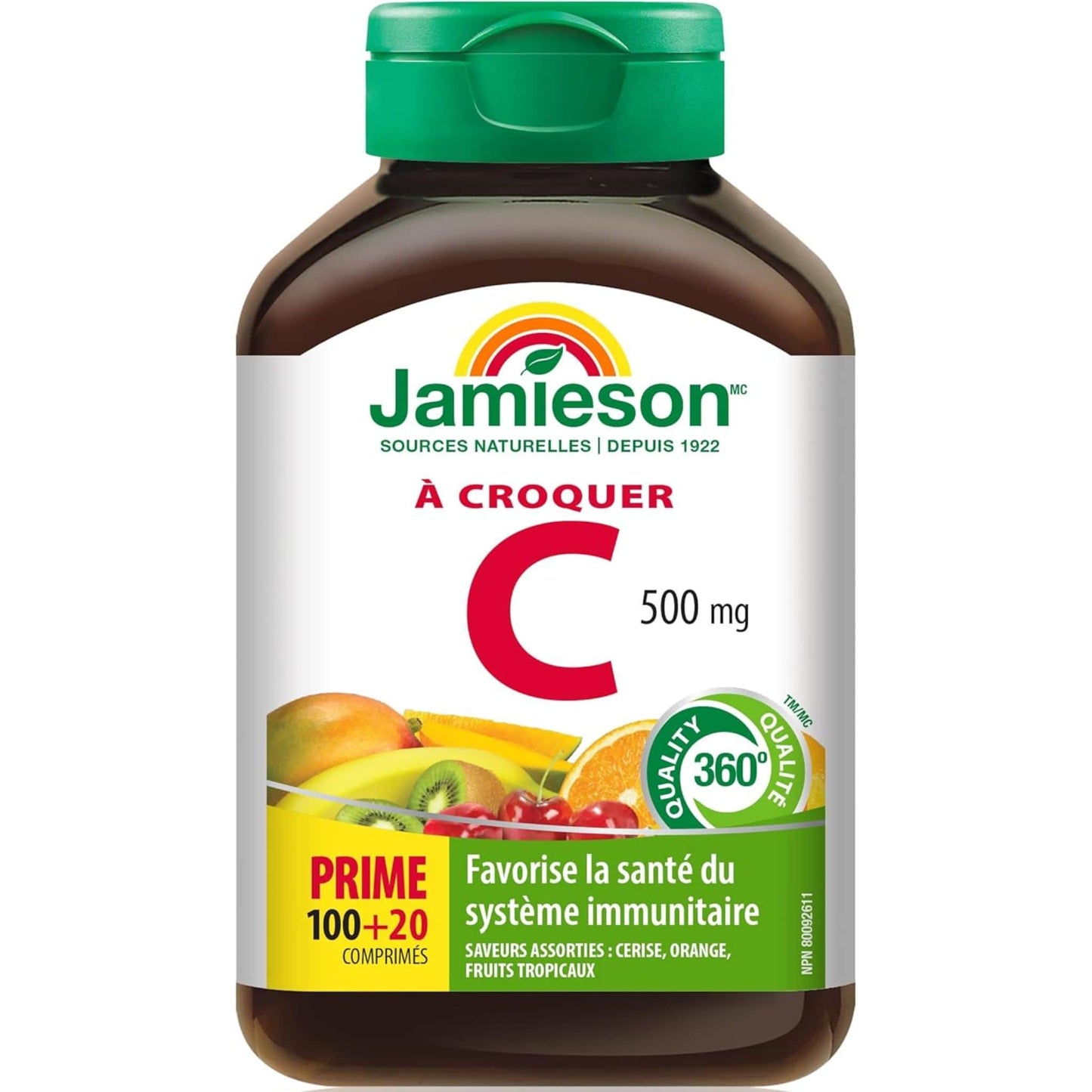 Assorted Flavours, 120 Chewable Tablets | Jamieson Vitamin C 500mg Chewable