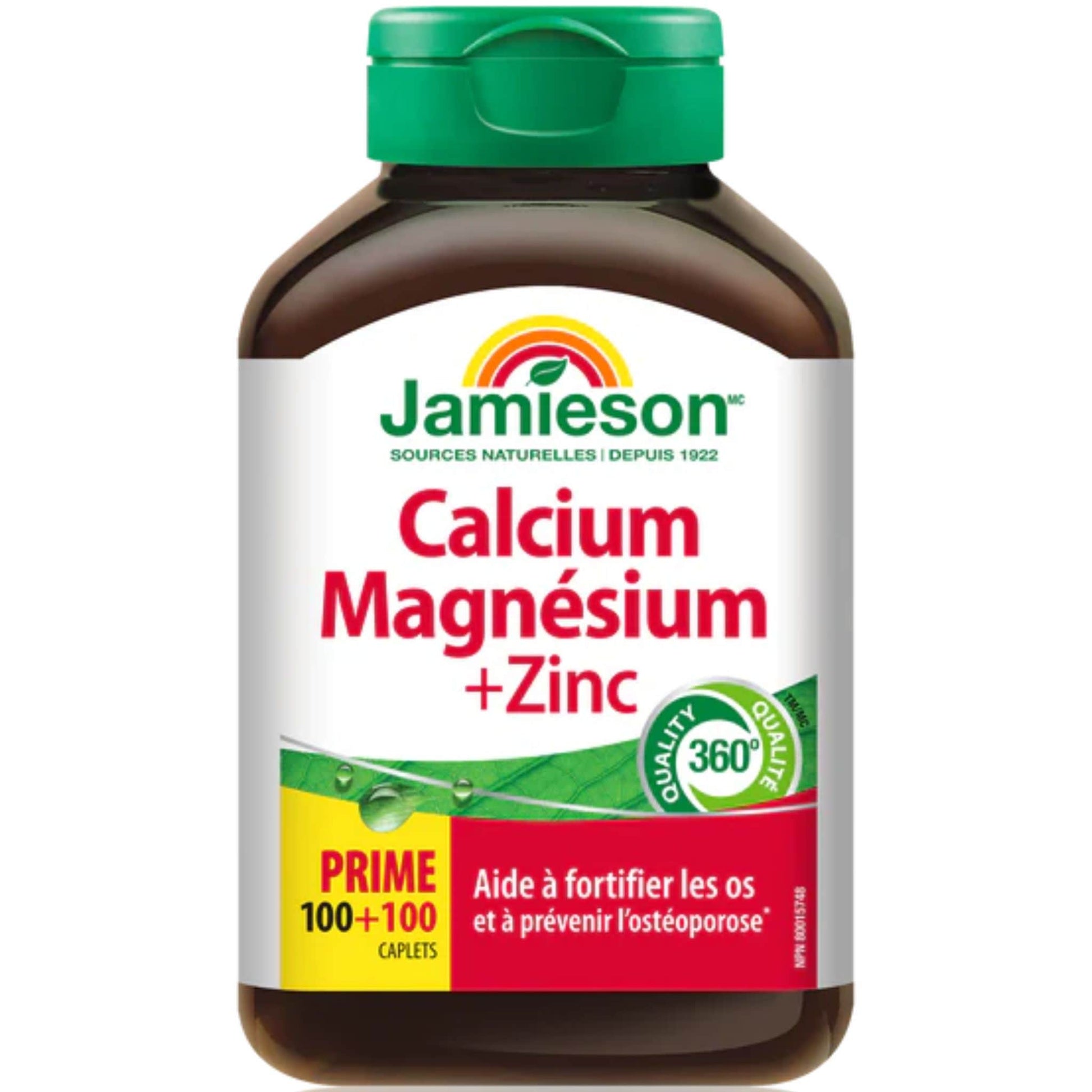 Bonus, 100+100 Caplets | Jamieson Calcium magnesium + Zinc
