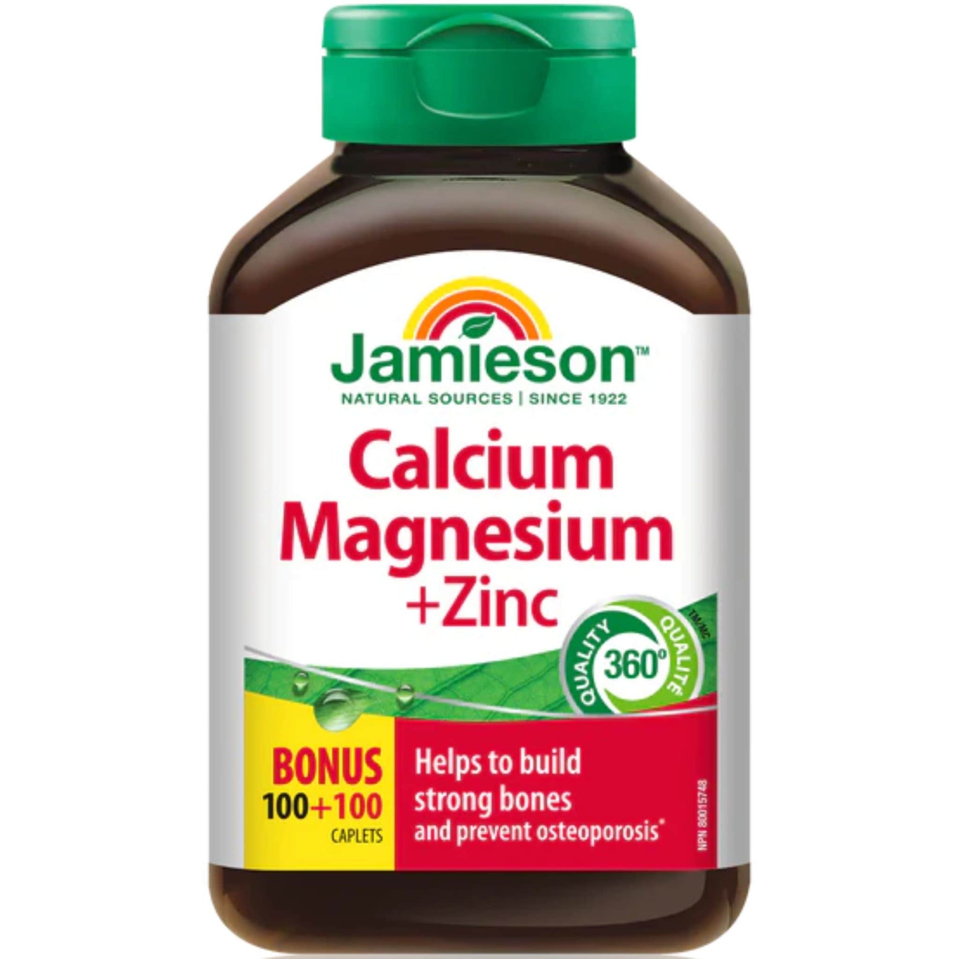 Bonus, 100+100 Caplets | Jamieson Calcium magnesium + Zinc