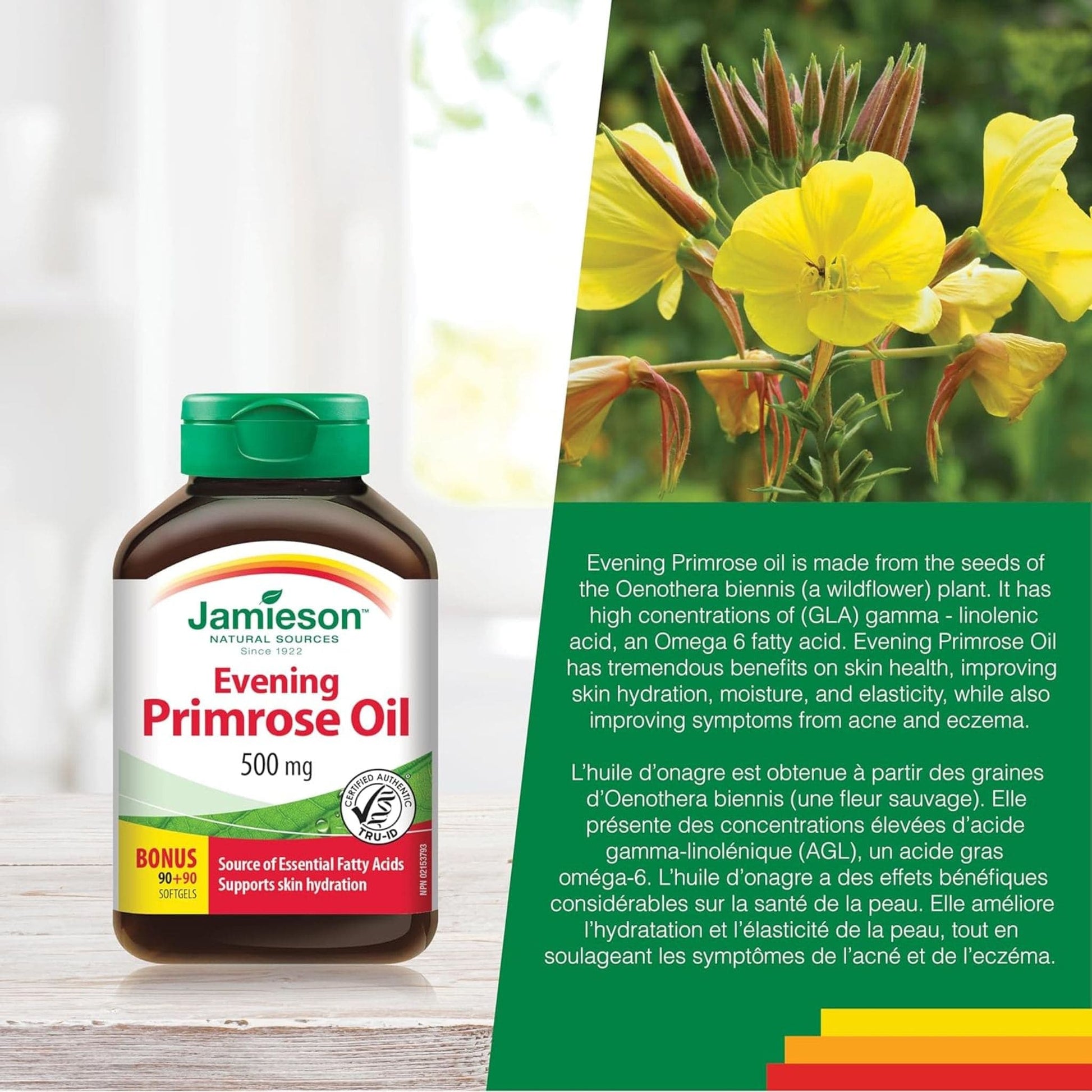 Bonus, 90+90 Softgels | Jamieson Evening Primrose Oil 500 mg