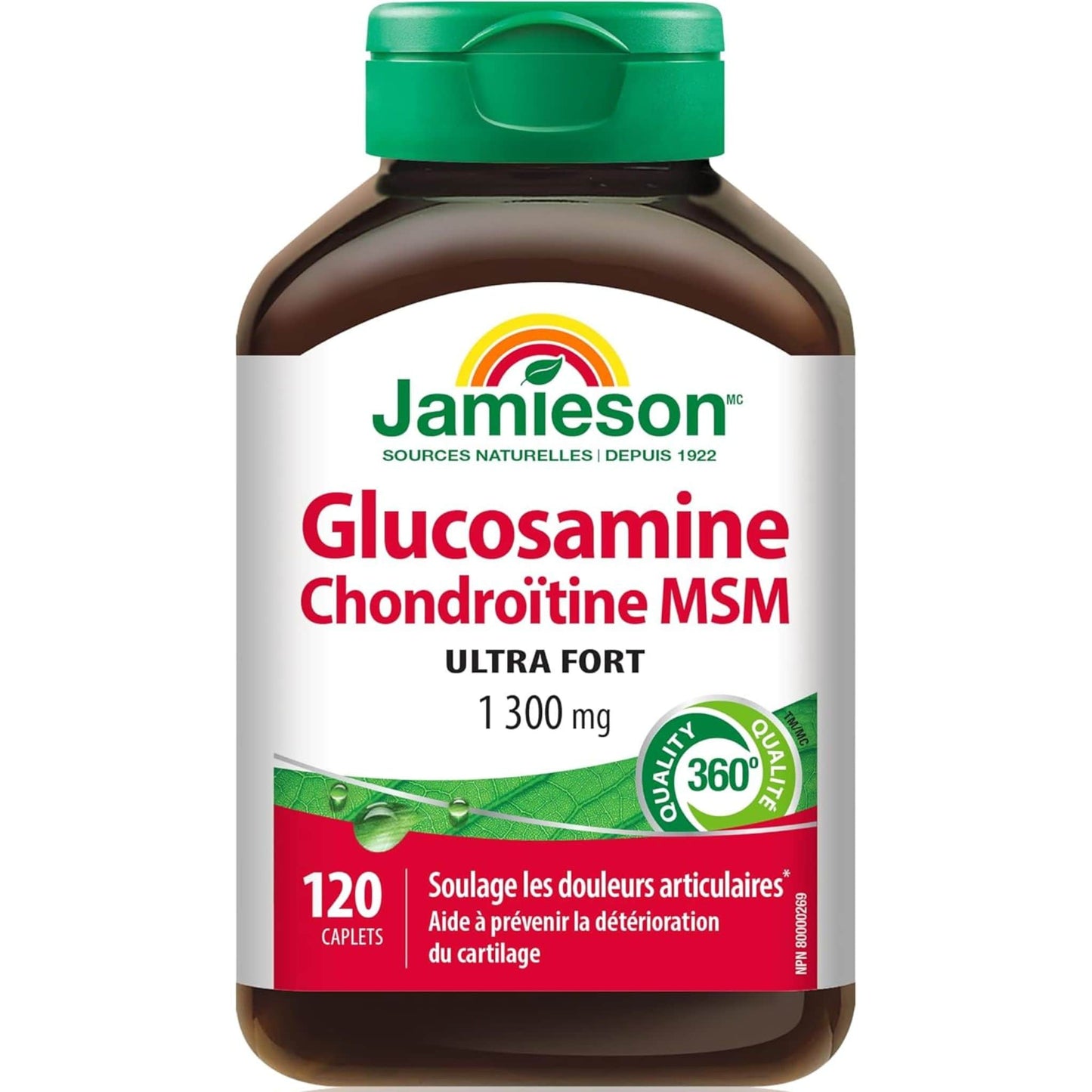 120 Caplets | Jamieson Glucosamine Chondroitin MSM Ultra Strength 1,300mg
