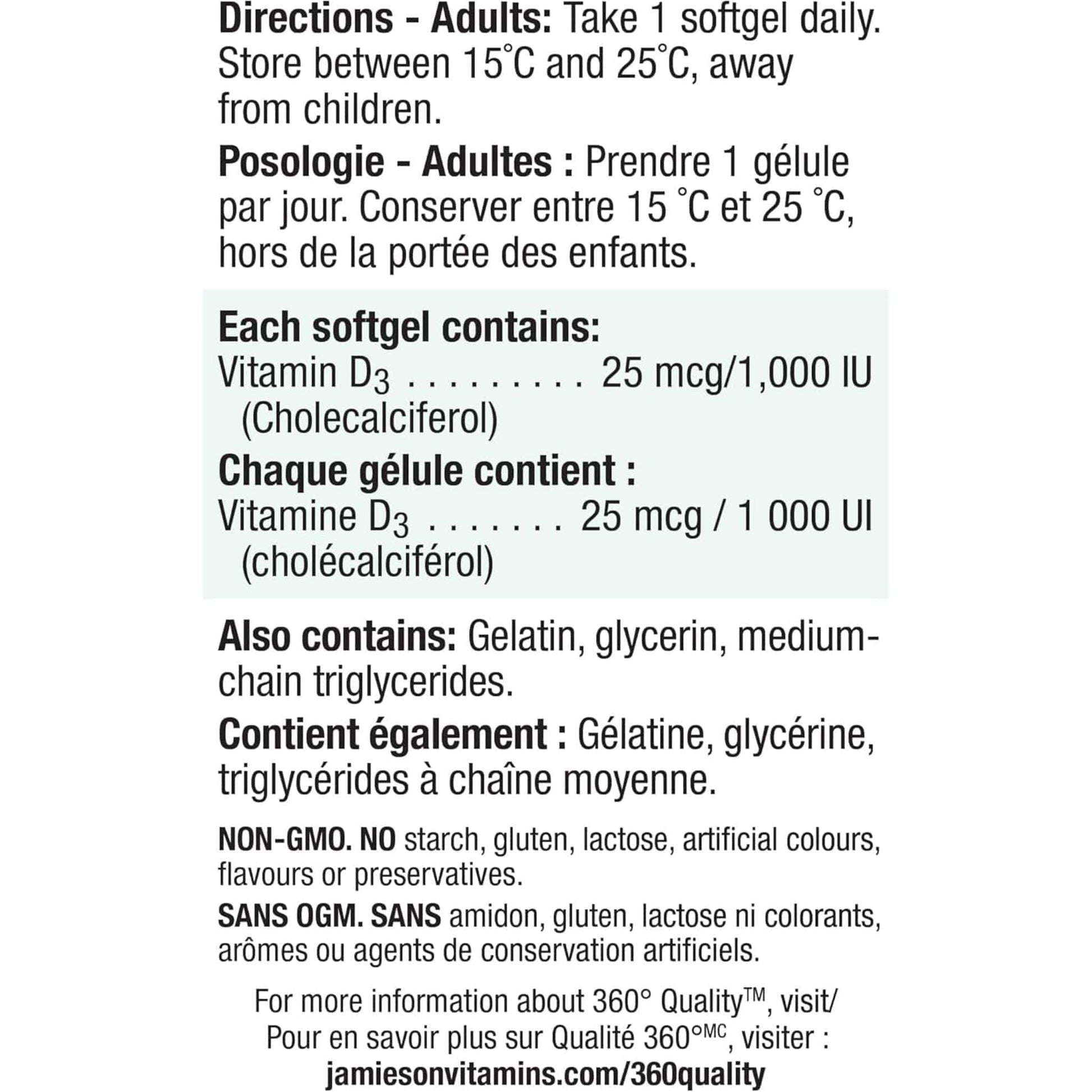 Bonus, 150+30 Softgels | Jamieson Vitamin D3 1,000 IU Premium Softgels