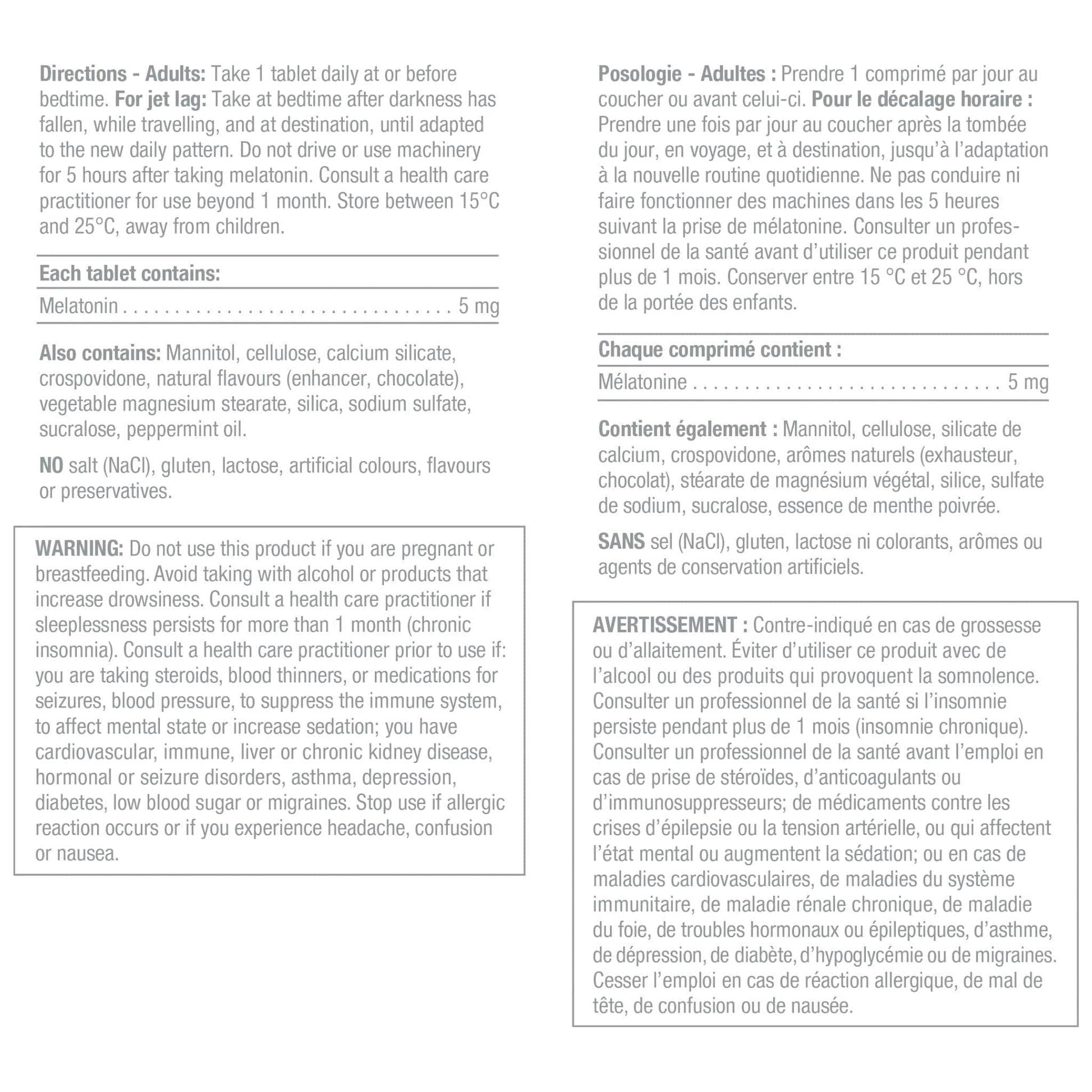 Chocolate Mint Flavour, 100 Sublingual Tablets | Jamieson Melatonin 5 mg, Extra Strength, Fast Dissolving