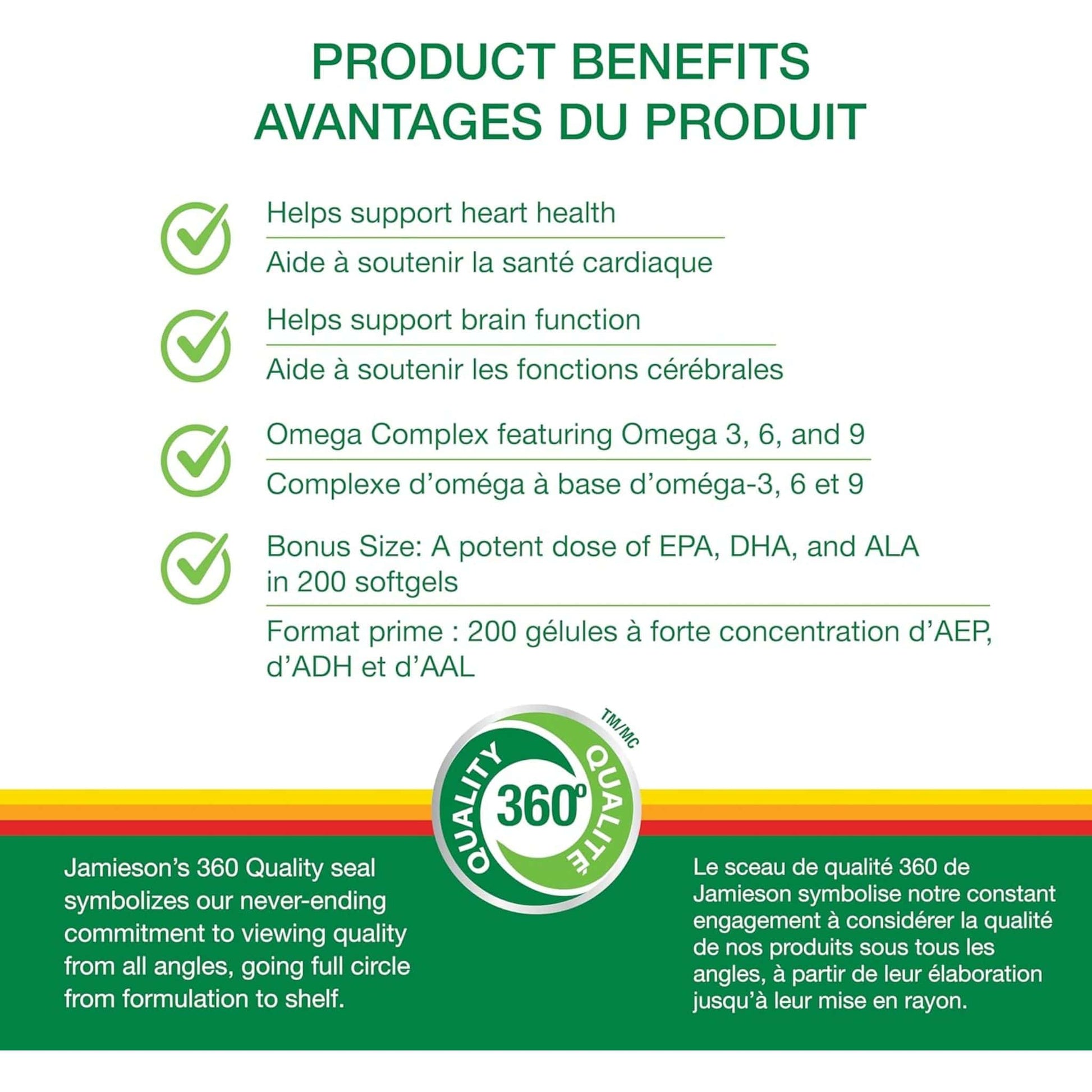 Bonus, 150+50 Softgels | Jamieson Omega 3-6-9 1,200 mg OmegaProtect