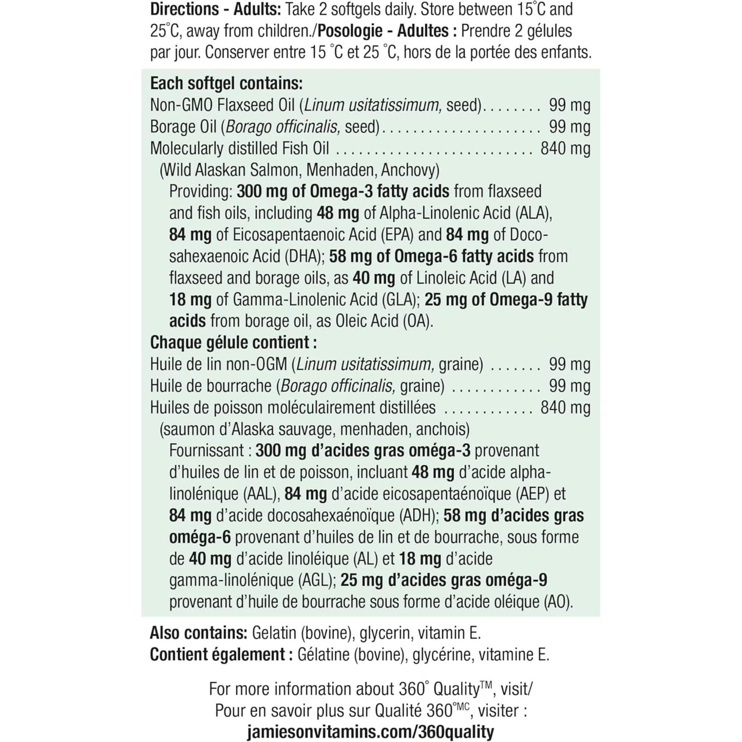 Bonus, 150+50 Softgels | Jamieson Omega 3-6-9 1,200 mg OmegaProtect