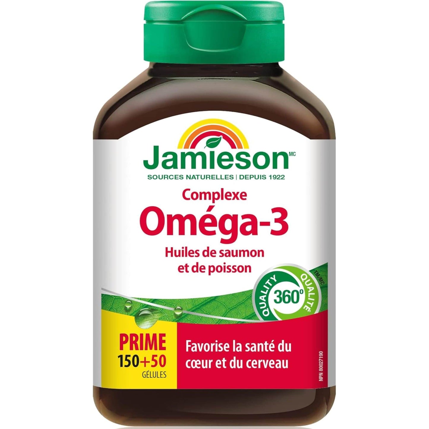 Bonus, 150+50 Softgels | Jamieson Salmon and Fish Oil, Omega-3 Complex