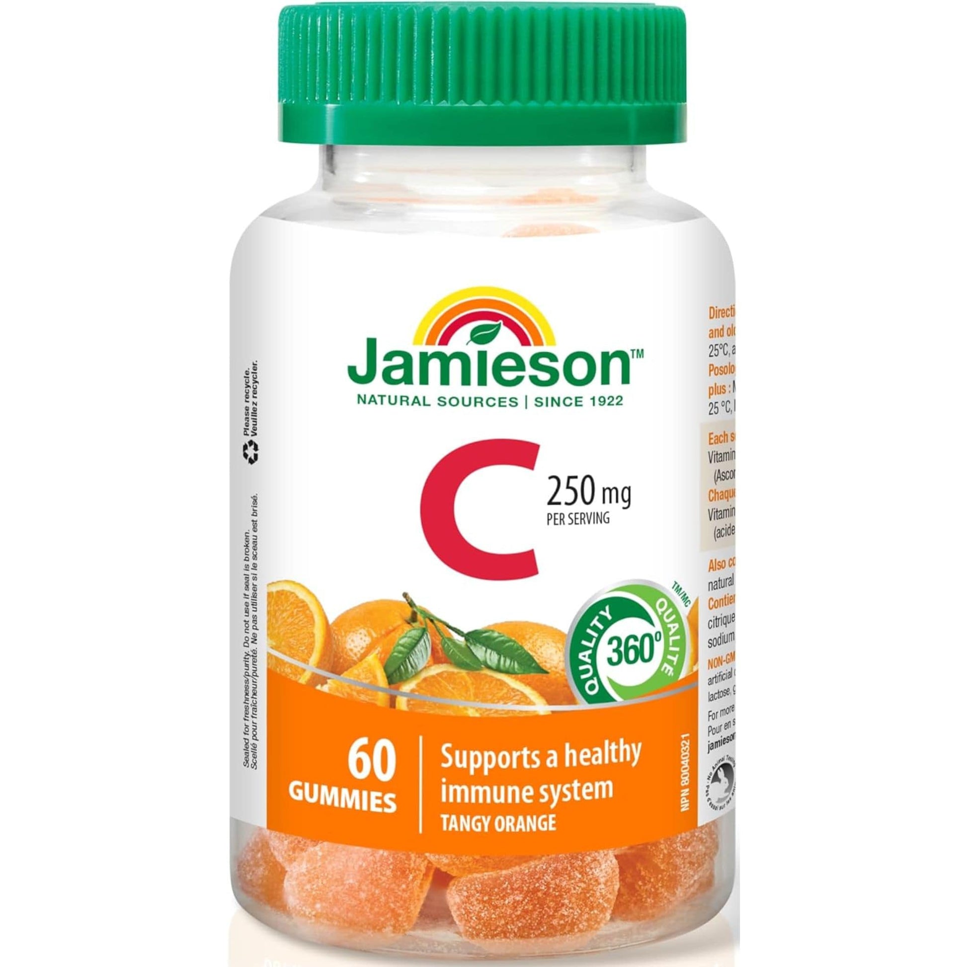 Tangy Orange, 60 Gummies | Jamieson Vitamin C Gummies 250 mg