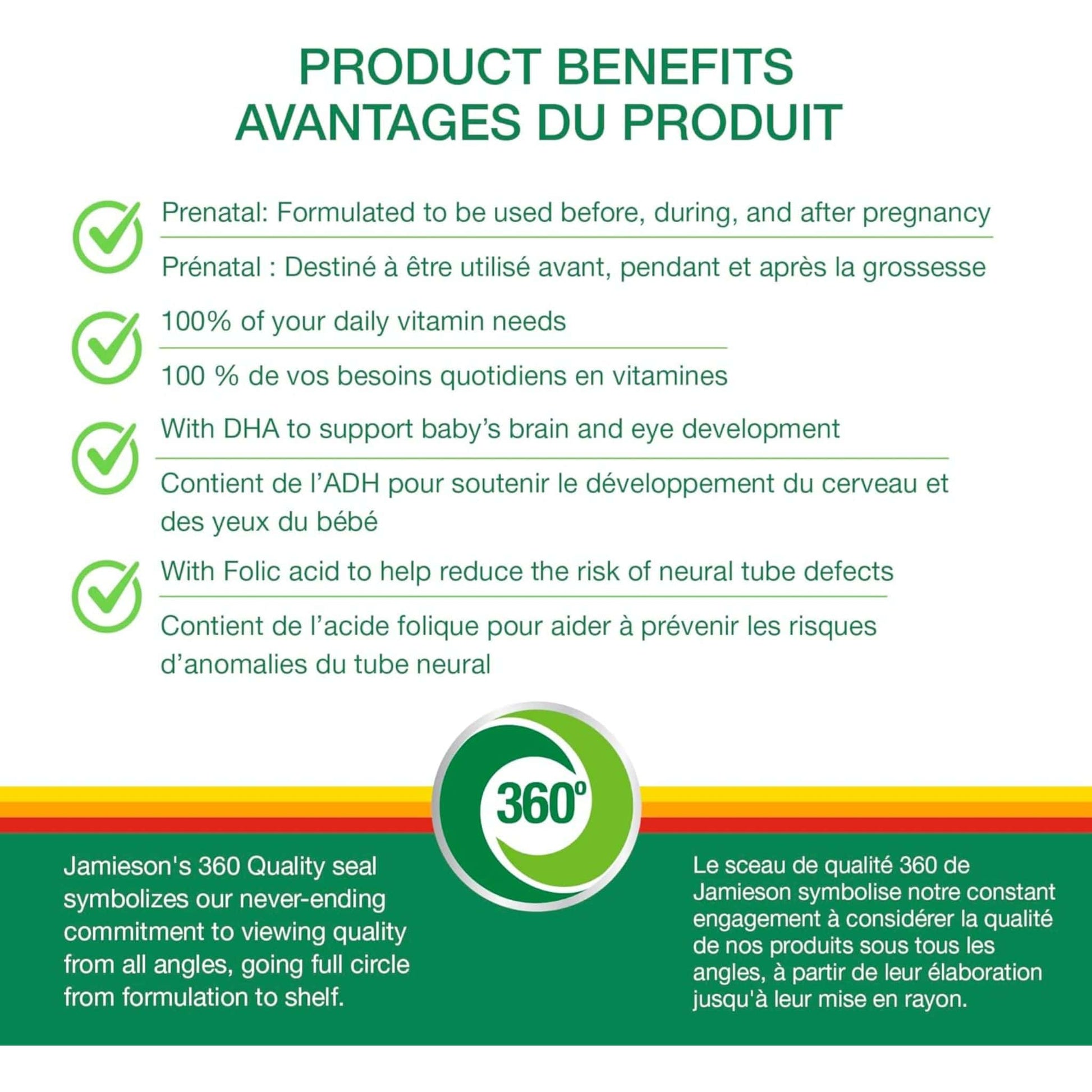 60 Softgels | Jamieson Prenatal 100% Complete + DHA