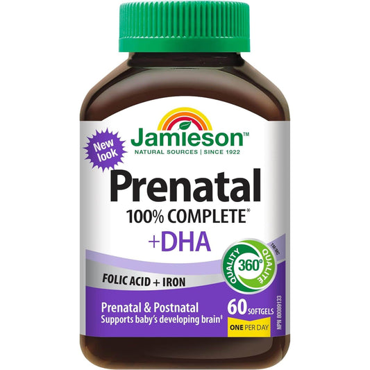 60 Softgels | Jamieson Prenatal 100% Complete + DHA
