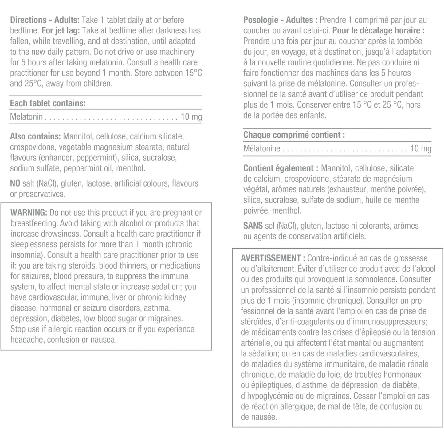 Peppermint, 60 Sublingual Tablets | Jamieson Melatonin 10 mg, Fast Dissolving Max Strength