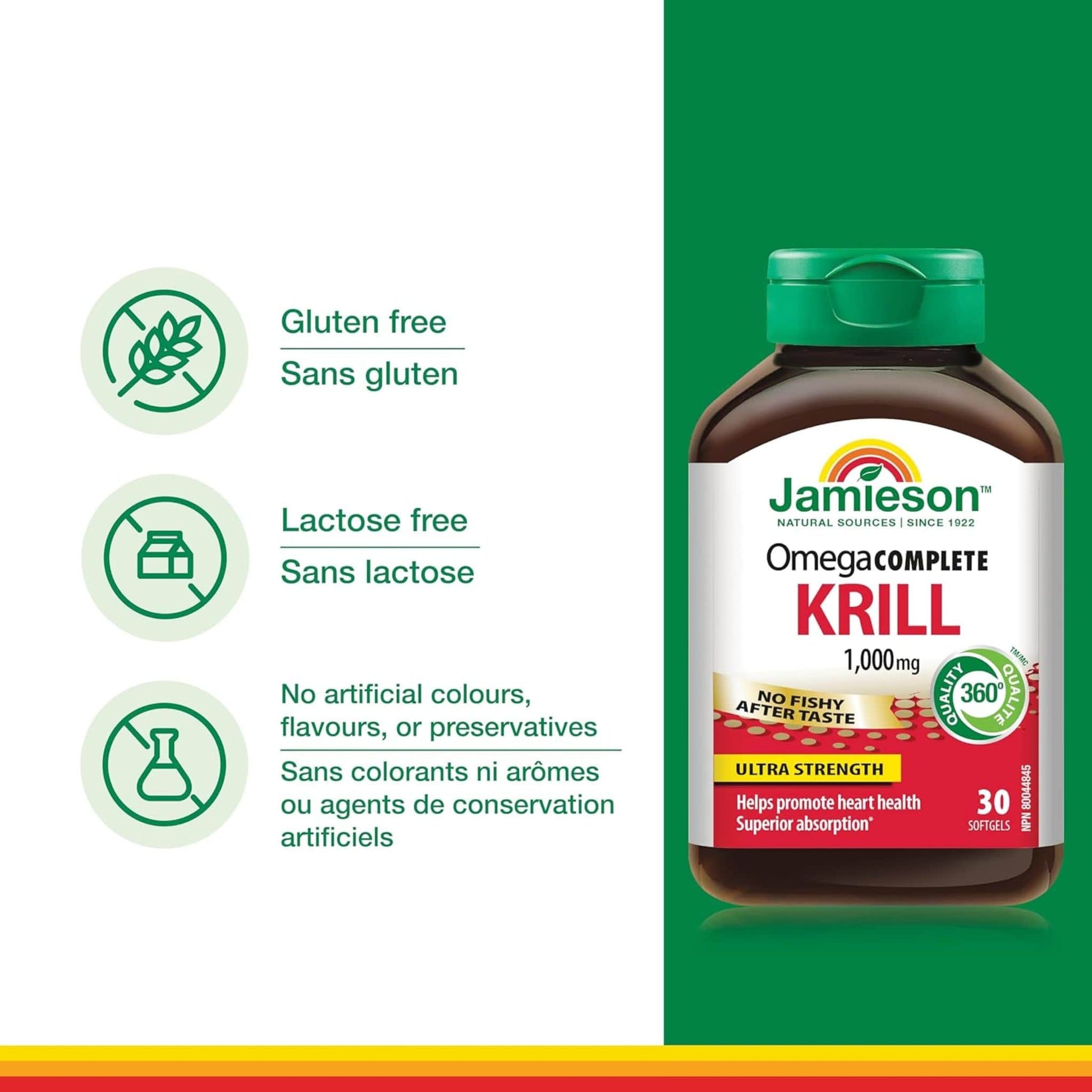 30 Softgels | Jamieson Omega Complete Krill Oil 1,000mg Ultra Strength