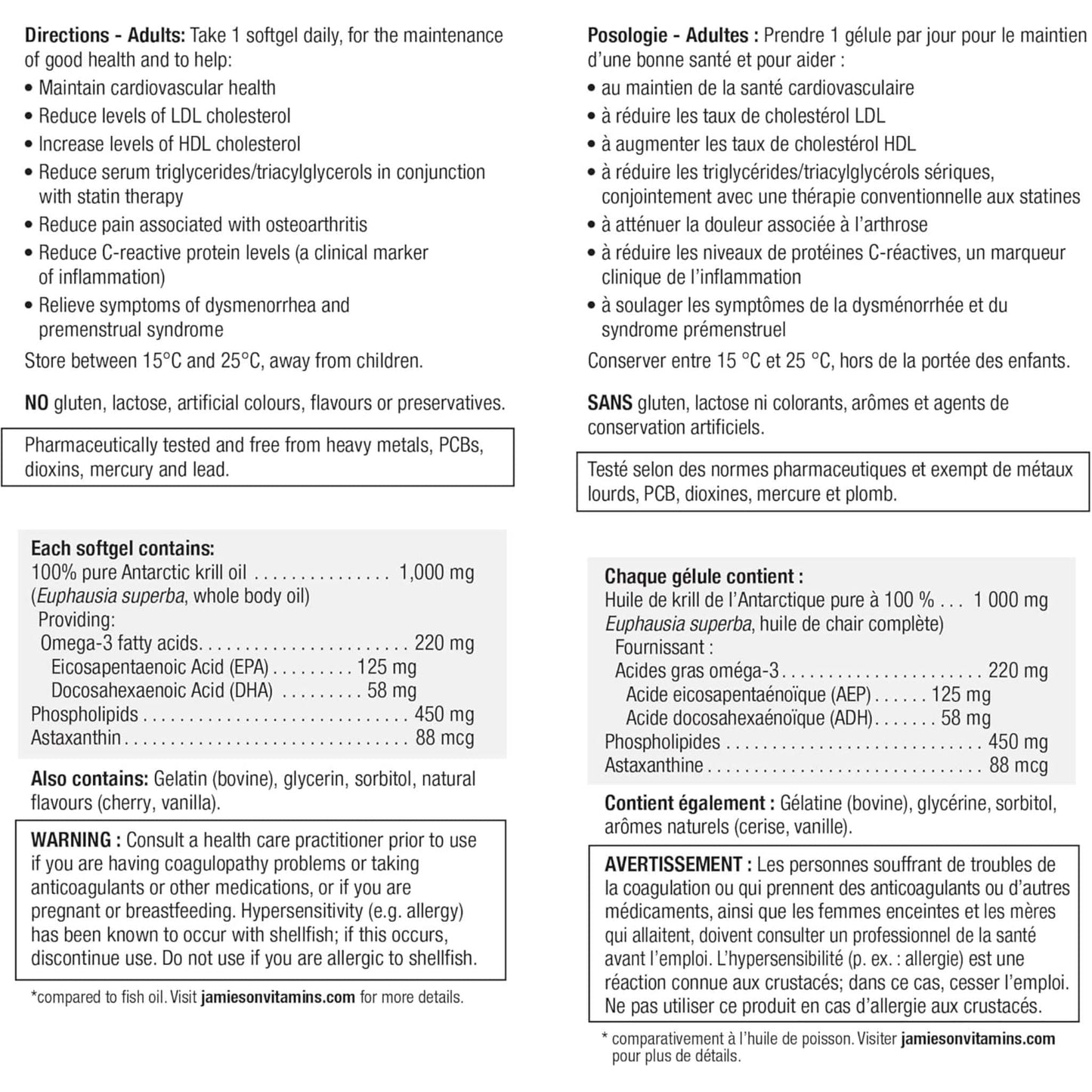 30 Softgels | Jamieson Omega Complete Krill Oil 1,000mg Ultra Strength