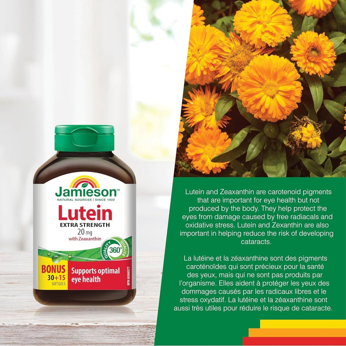Bonus, 30+15 Softgels | Jamieson Lutein Extra Strength 20 mg with Zeaxanthin