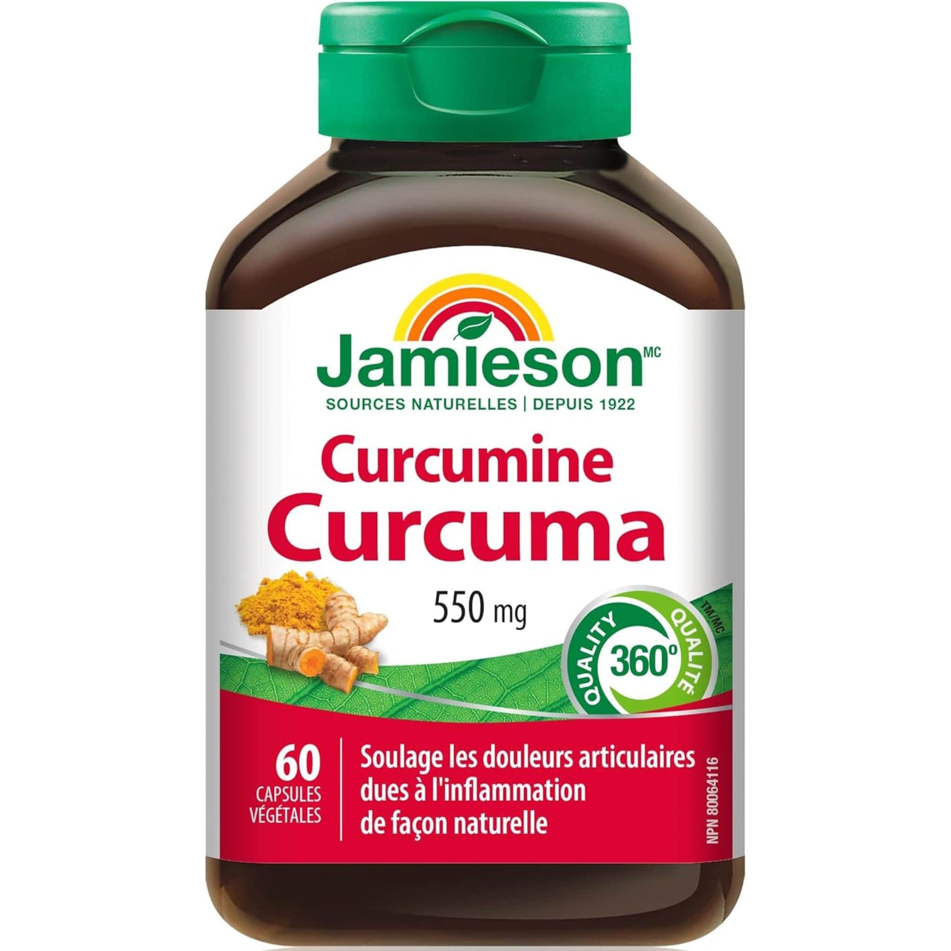 60 Vegetarian Capsules | Jamieson Curcumin Turmeric 550 mg