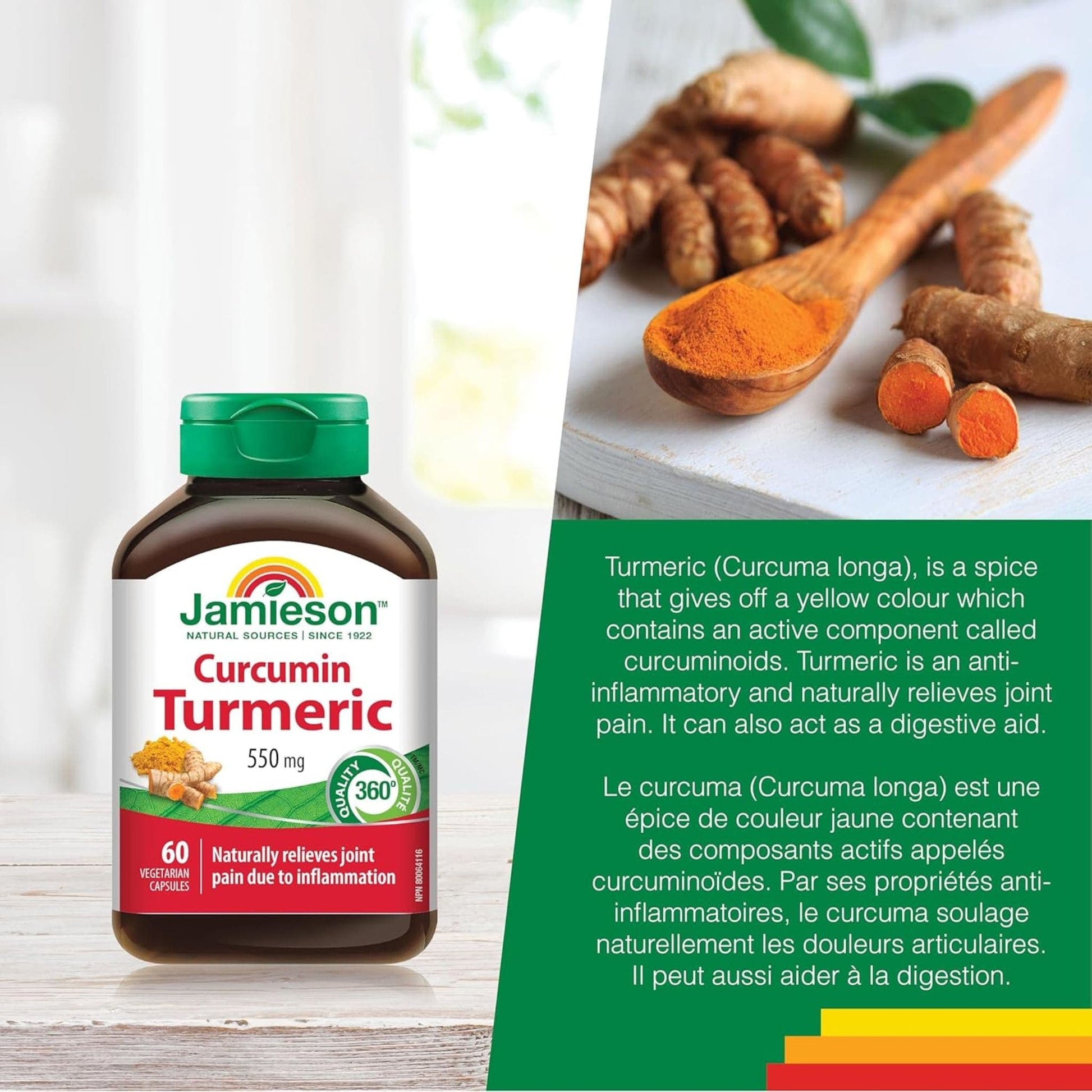 60 Vegetarian Capsules | Jamieson Curcumin Turmeric 550 mg