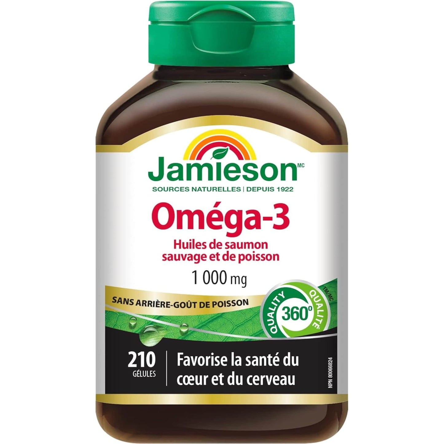 210 Softgels | Jamieson Wild Salmon and Fish Oil 1,000 mg