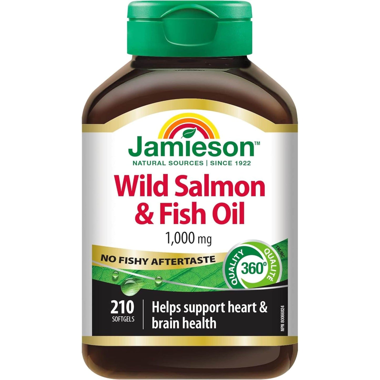 210 Softgels | Jamieson Wild Salmon and Fish Oil 1,000 mg