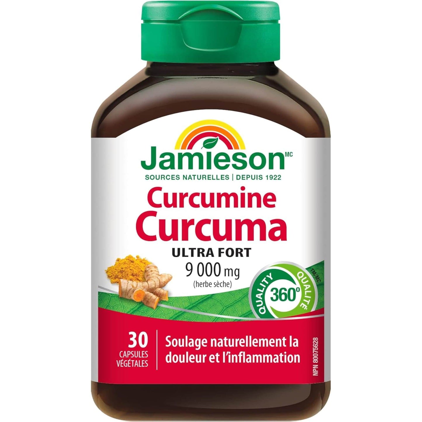 30 Vegetarian Capsules | Jamieson Curcumin Turmeric 9,000mg Ultra Strength