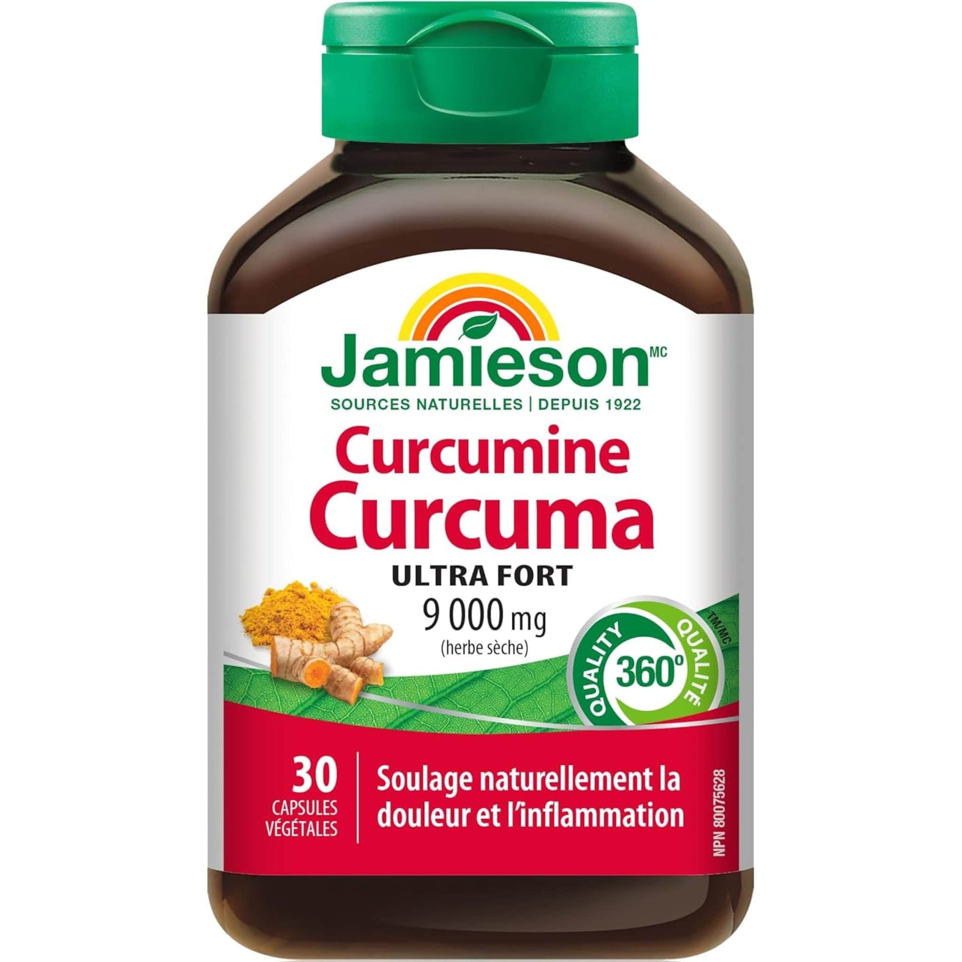 30 Vegetarian Capsules | Jamieson Curcumin Turmeric 9,000mg Ultra Strength