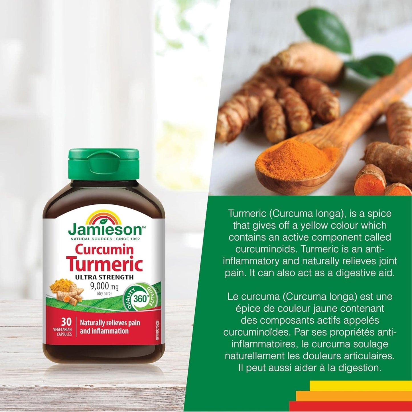 30 Vegetarian Capsules | Jamieson Curcumin Turmeric 9,000mg Ultra Strength