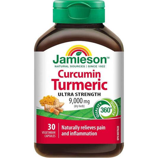 30 Vegetarian Capsules | Jamieson Curcumin Turmeric 9,000mg Ultra Strength