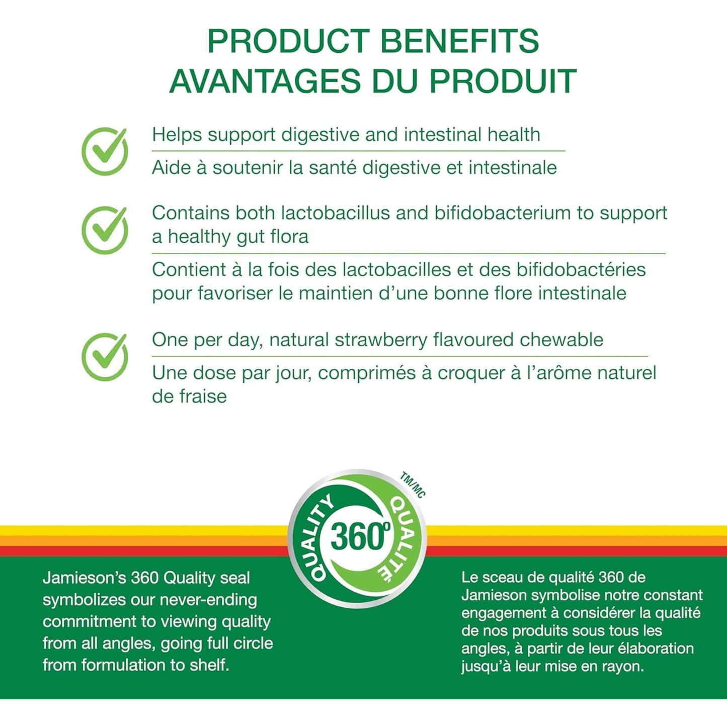 Natural Strawberry Flavour, 60 Chewable Tablets | Jamieson Chewable Probiotic