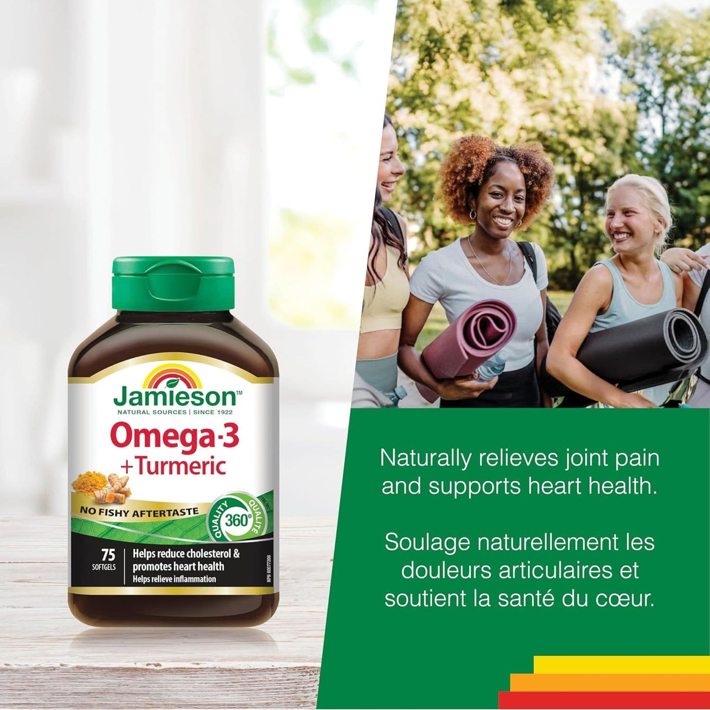 75 Softgels | Jamieson Omega-3 + Turmeric, No Fishy Aftertaste