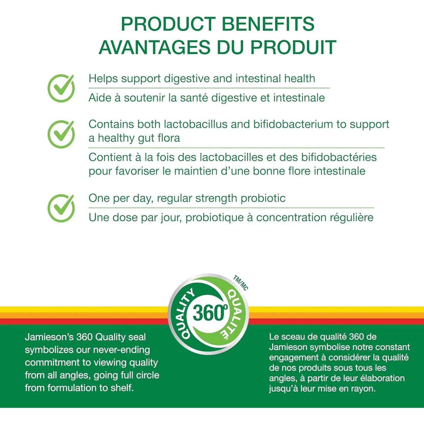 Bonus, 60+12 Vegetarian Capsules | Jamieson Probiotic Regular Strength, 5 Billion Active Cells, 5 Unique Strains