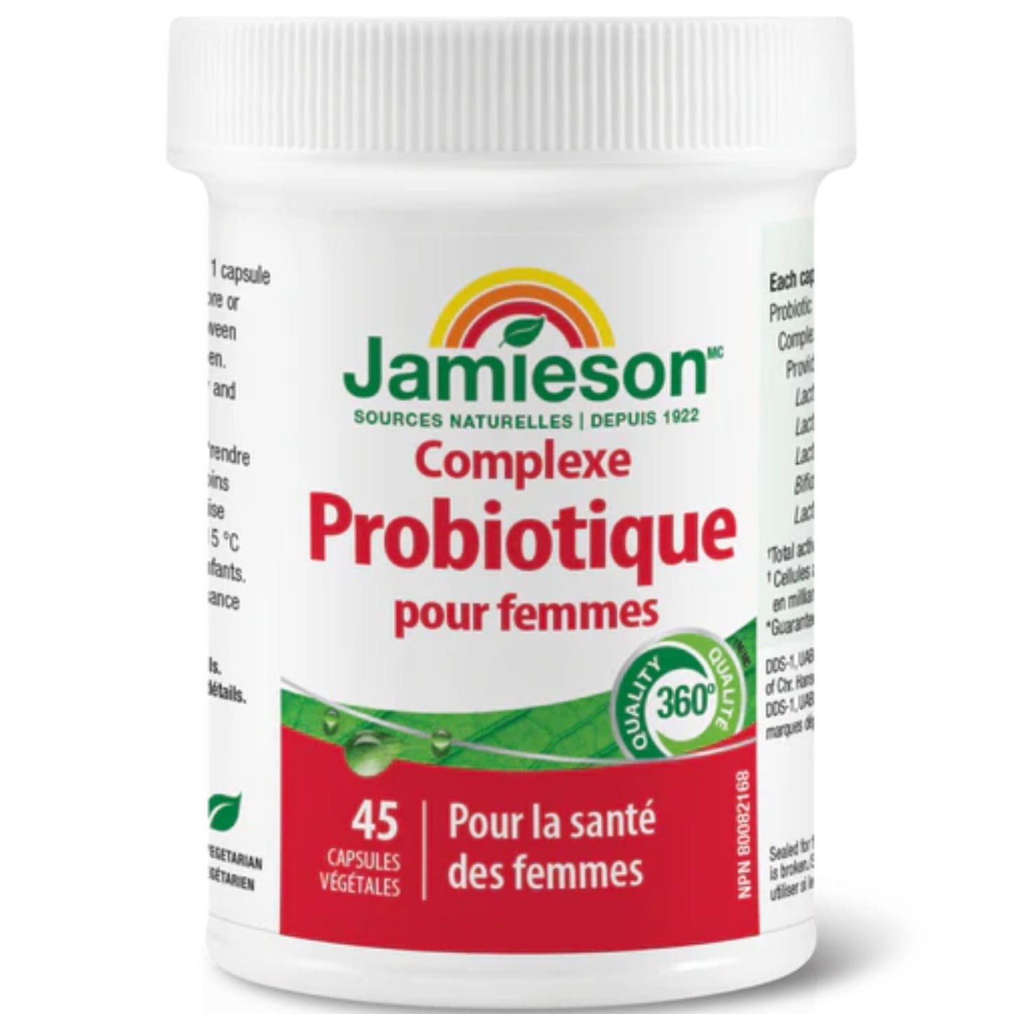 45 Vegetarian Capsules | Jamieson Women's Probiotic Complex, 7 Billion Active Cells 5 Unique Strains
