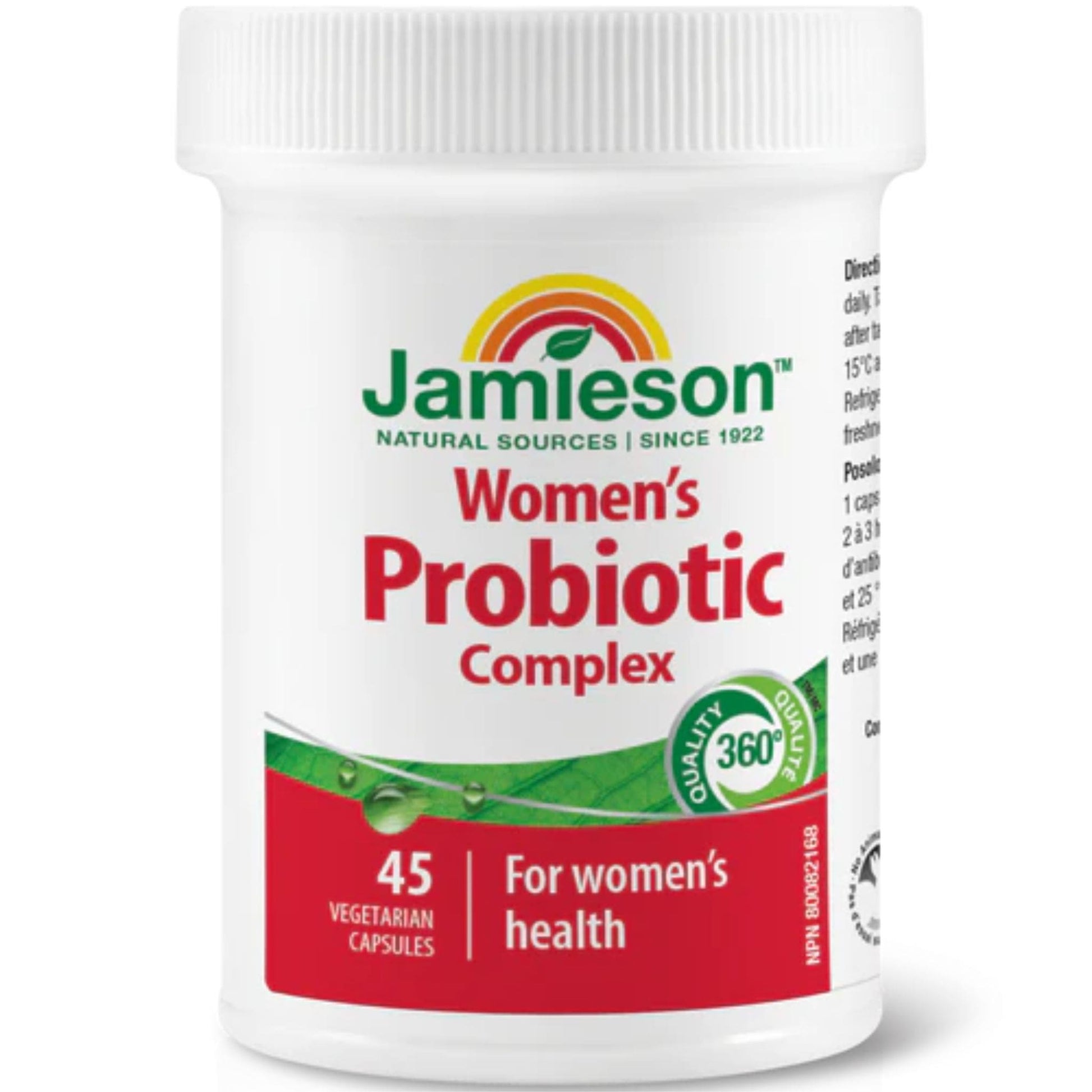 45 Vegetarian Capsules | Jamieson Women's Probiotic Complex, 7 Billion Active Cells 5 Unique Strains