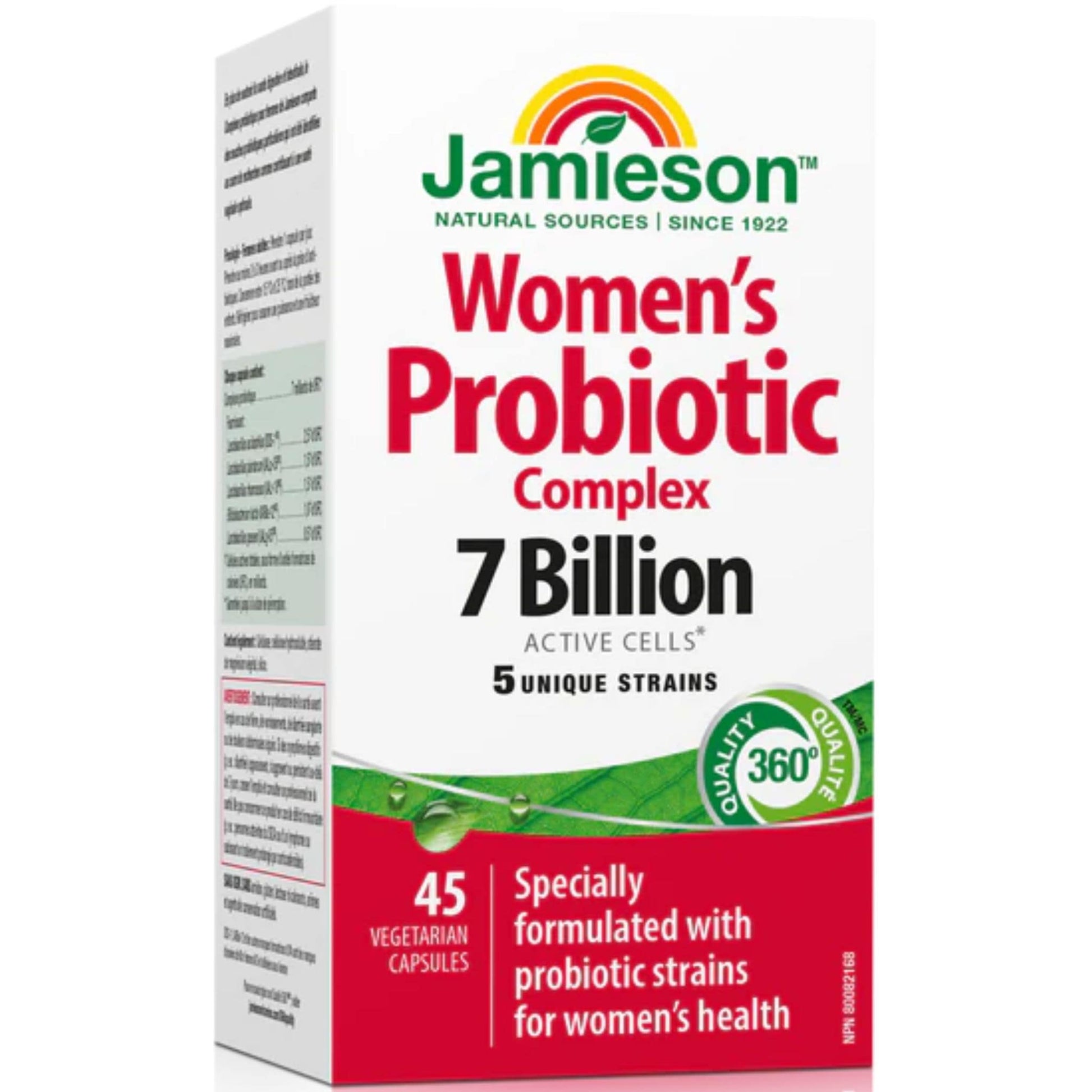 45 Vegetarian Capsules | Jamieson Women's Probiotic Complex, 7 Billion Active Cells 5 Unique Strains