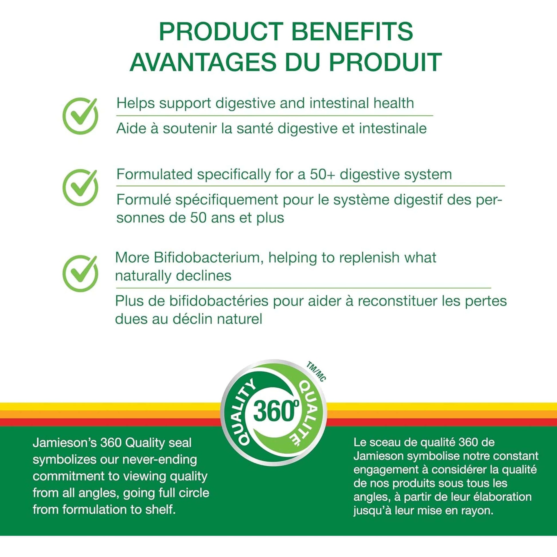 30 Vegetarian Capsules | Jamieson Adults 50+ Probiotic, 15 Billion Active Cells 10 Unique Strains