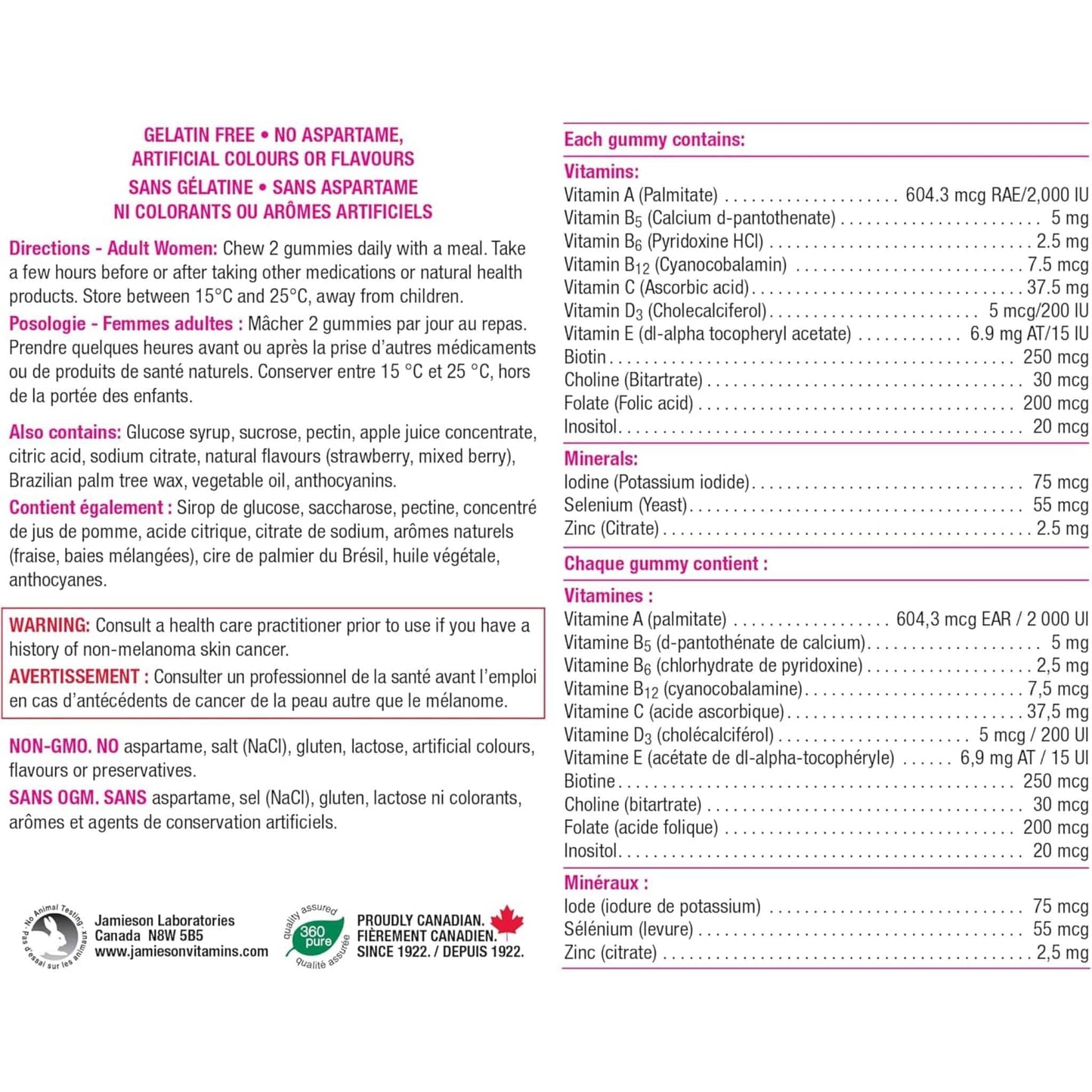 Mixed Berry, 130 Gummies | Jamieson Gummies Multi for Women