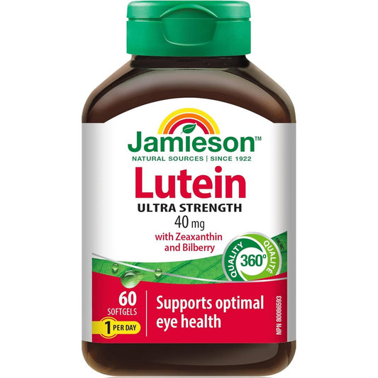 60 Softgels | Jamieson Lutein 40 mg Ultra Strength with Zeaxanthin and Bilberry