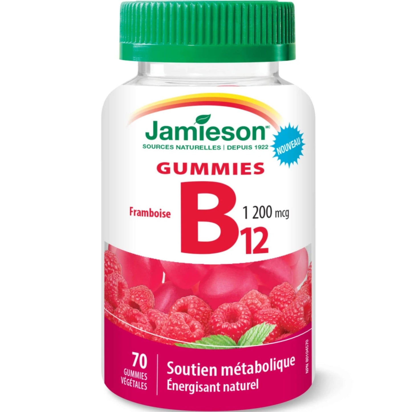 Raspberry, 70 Vegetarian Gummies | Jamieson Gummies Vitamin b12 1,200 mcg
