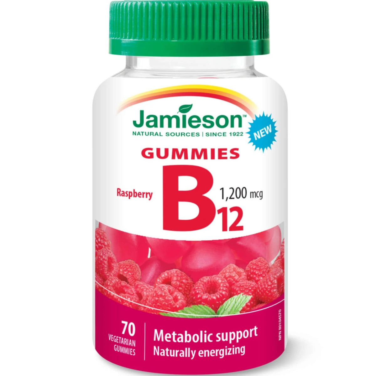 Jamieson B12 1200mcg, Raspberry, 70 Vegetarian Gummies