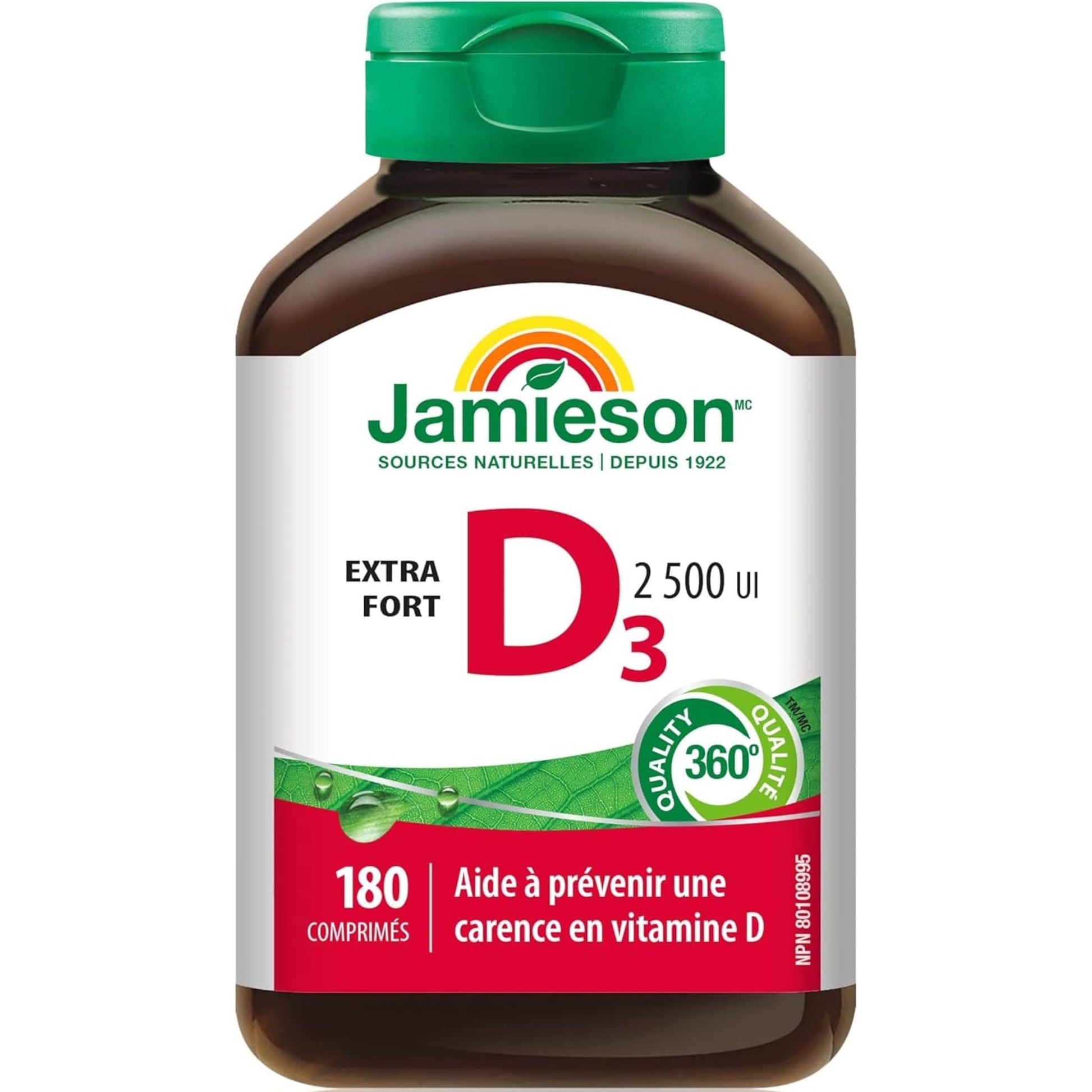 180 Tablets | Jamieson Vitamin D3 2,500 IU Extra Strength