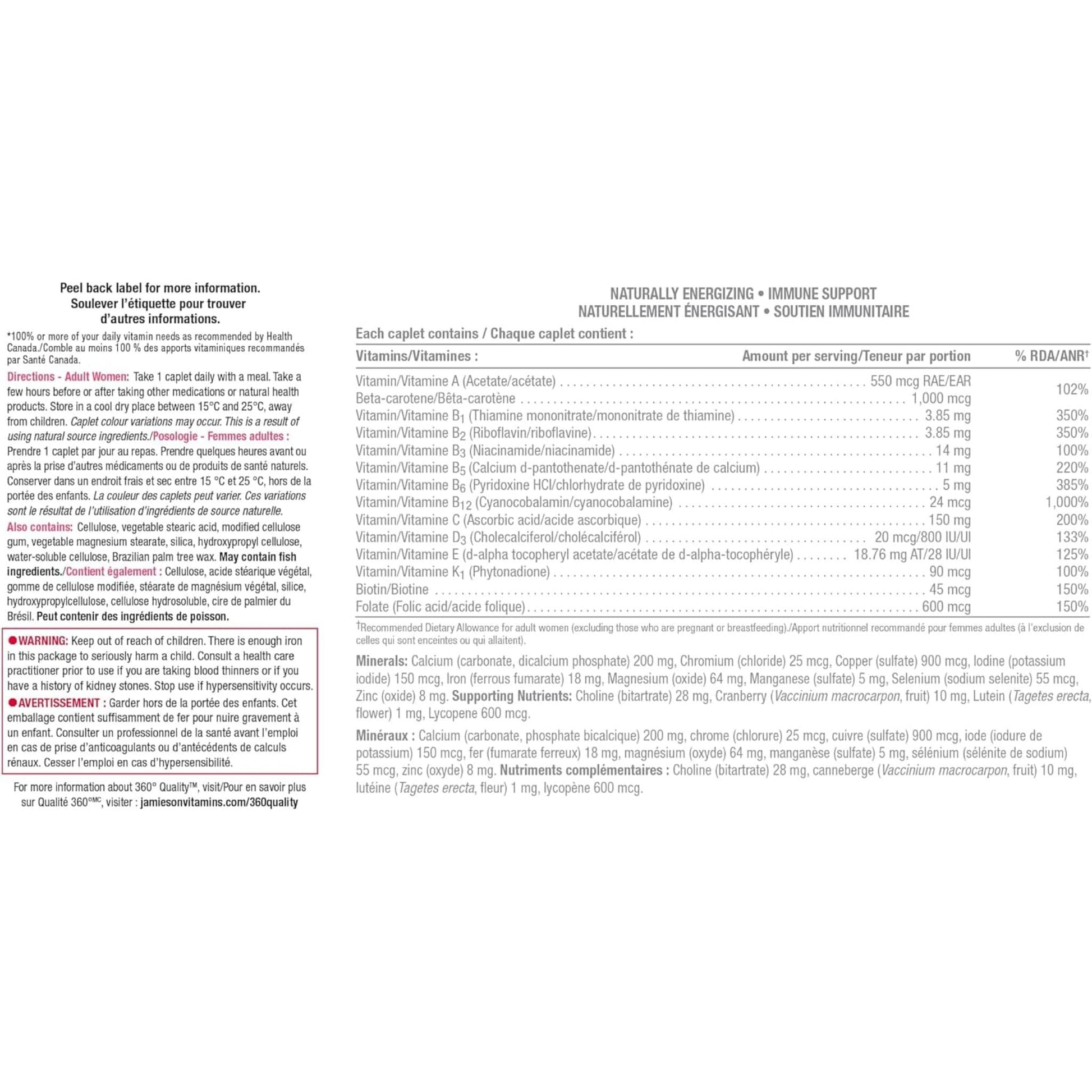 160 Caplets (New Formula) | Jamieson Multi 100% Complete Multivitamin for Women