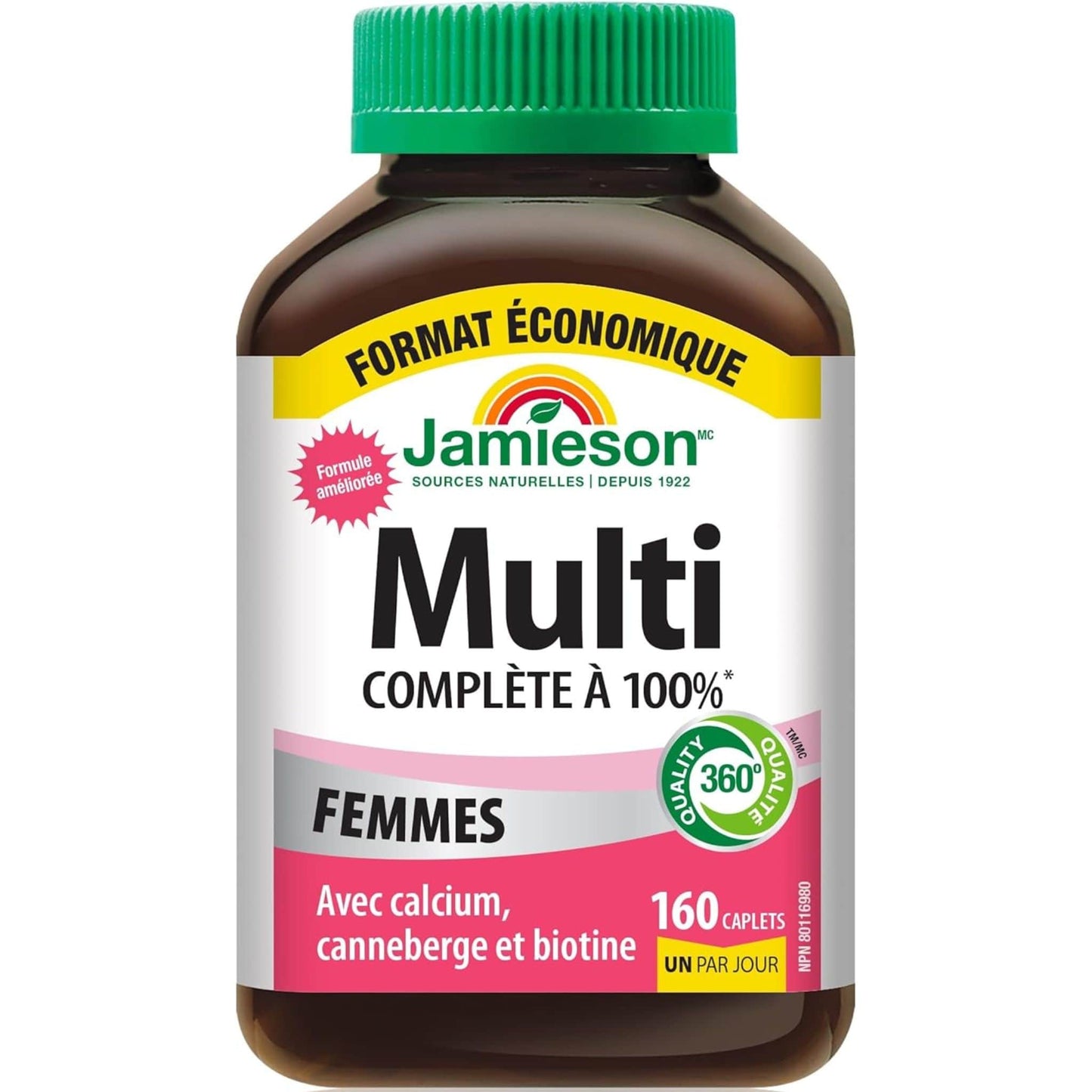160 Caplets (New Formula) | Jamieson Multi 100% Complete Multivitamin for Women